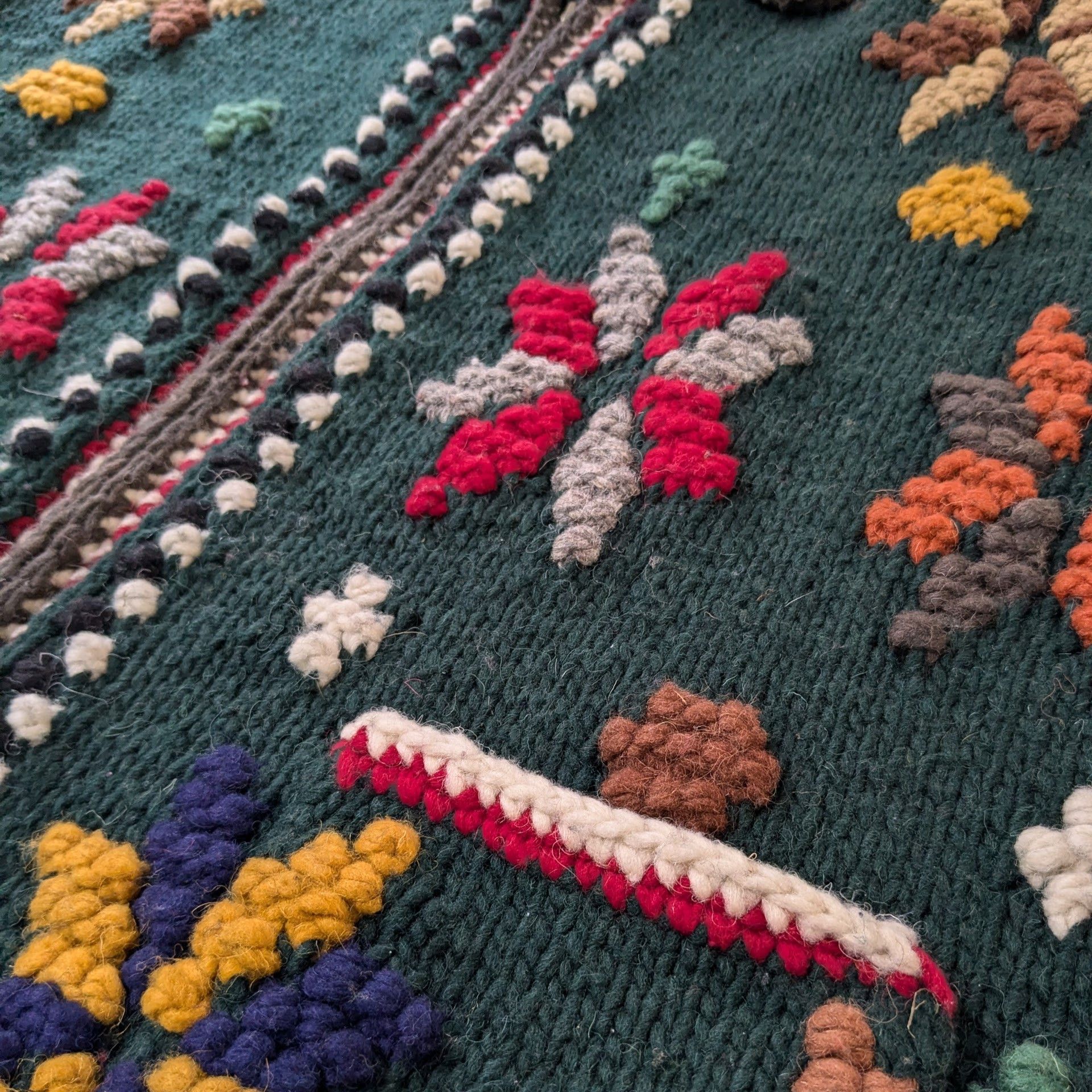 Vintage Heavy 100% wool Otavalo native american hand knitted Size US XL / EU 56 / 4 - 4 Thumbnail