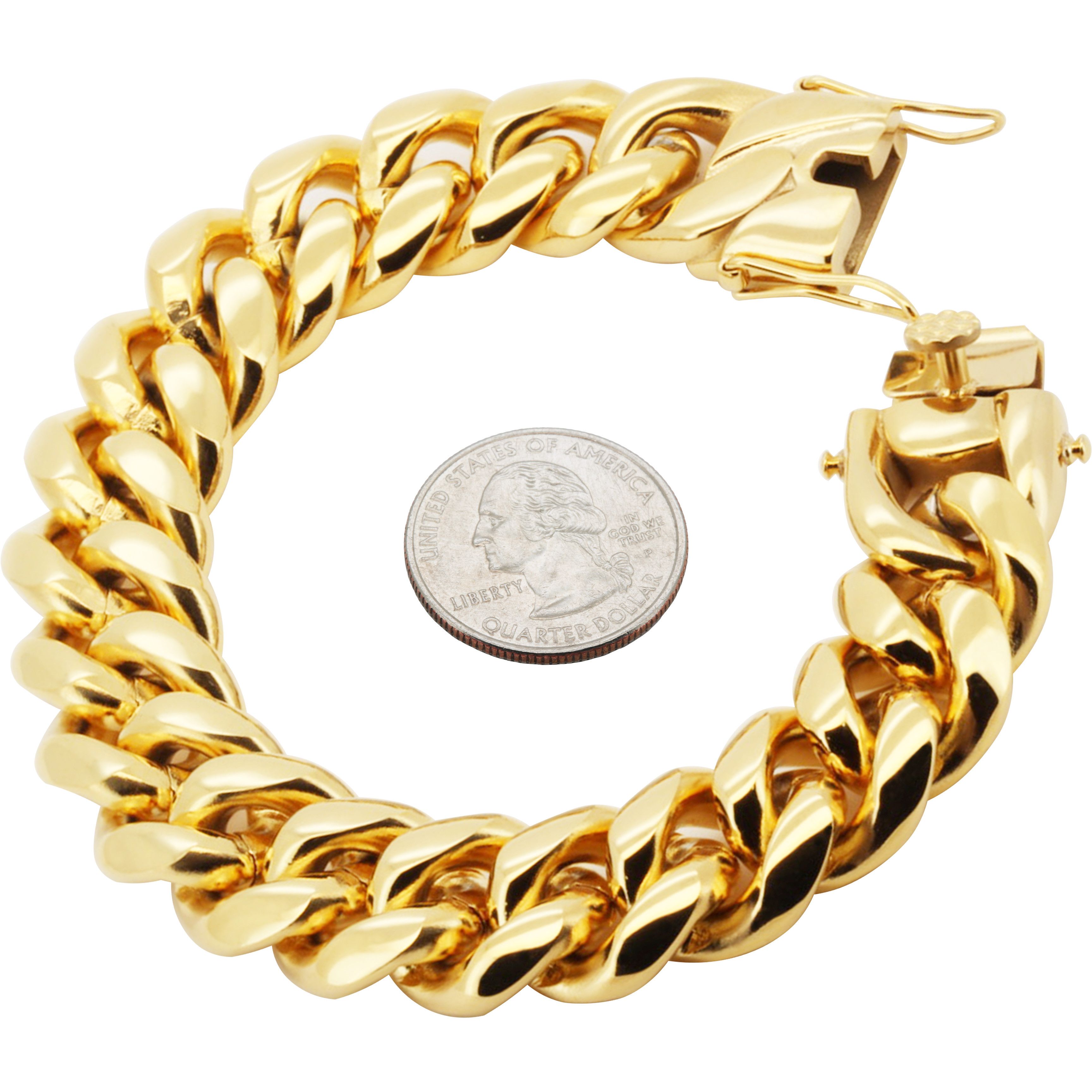 Other 316L SS 18k GP 18mm Miami Cuban Link Bracelet 9" Size ONE SIZE - 1 Thumbnail