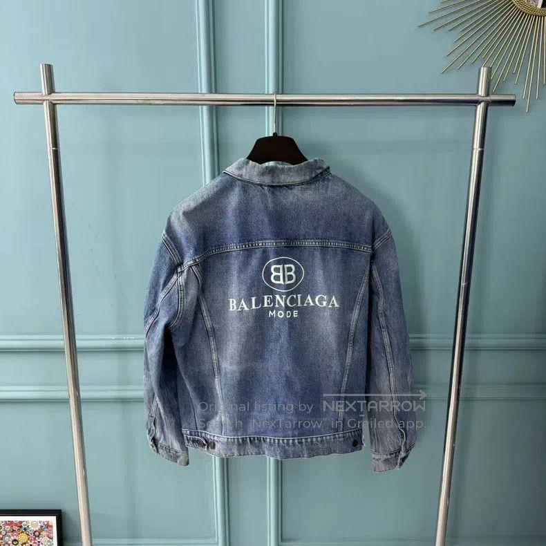 Balenciaga Balenciaga Washed blue embroidered logo jacket on the back Size US S / EU 44-46 / 1 - 2 Thumbnail