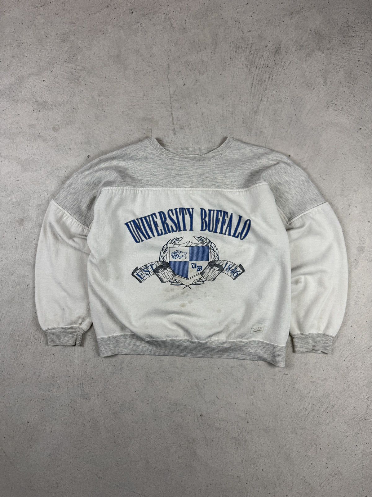 Vintage 1990s University of Buffalo Grey Crewneck Size US L / EU 52-54 / 3 - 1 Thumbnail
