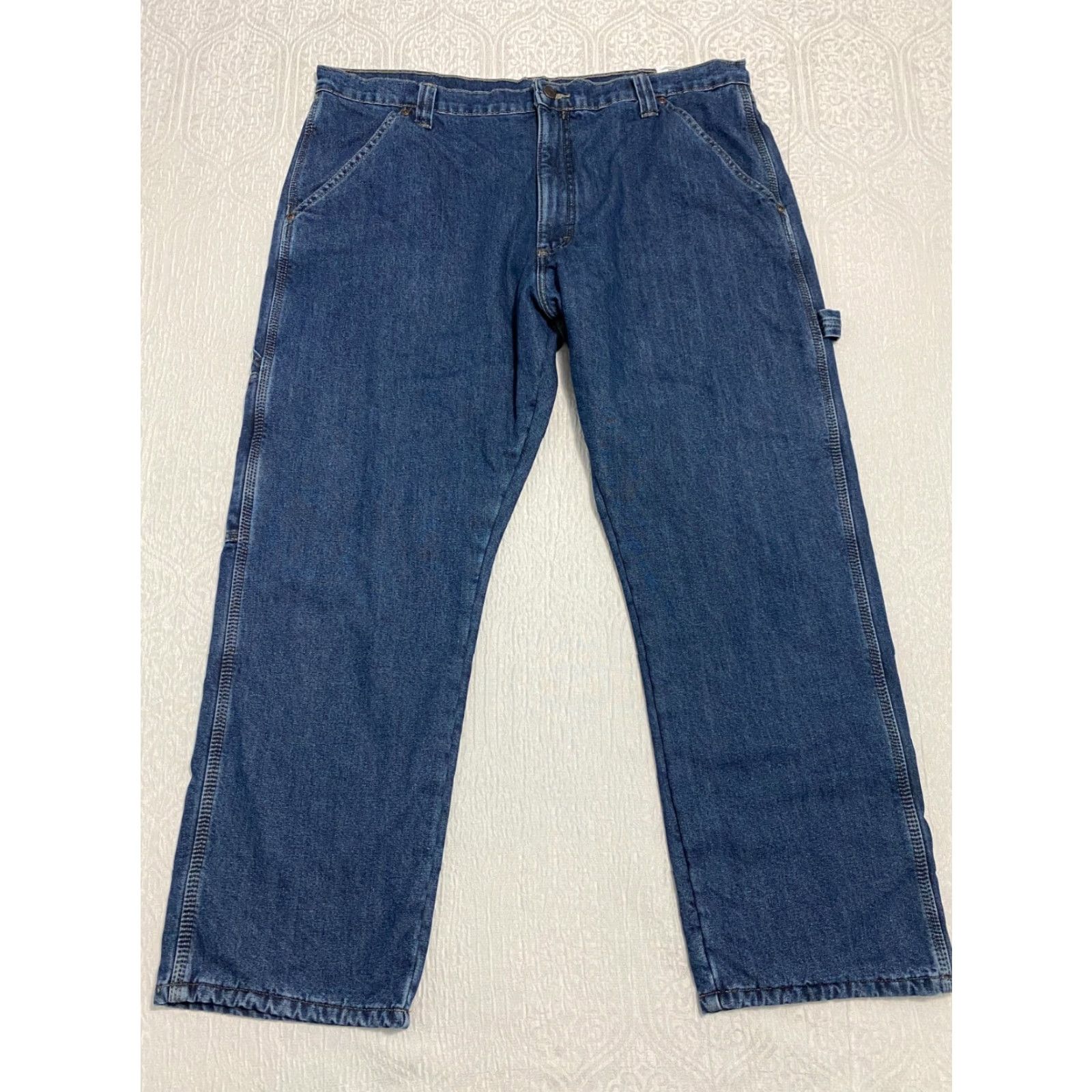 Wrangler Wrangler Jeans Mens 38×30 Blue Fleece Lined Carpenter Denim Wide Leg Jeans Mens Regular 5-Pocket Blue Wrangler Size US 38 / EU 54 - 3 Thumbnail