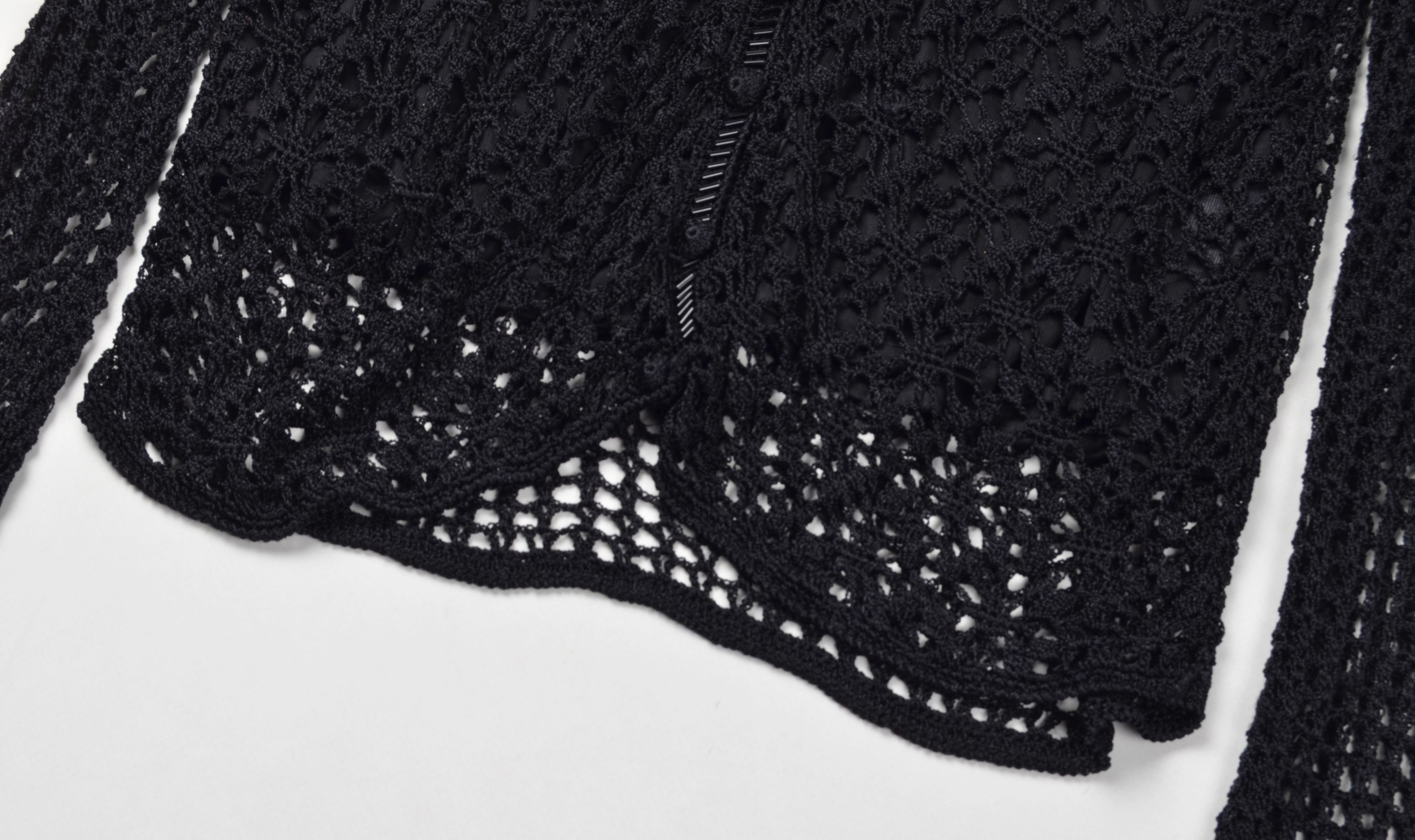 Vintage Factotum Vintage Y2K Grunge Crochet Knit Cardigan Size L / US 10 / IT 46 - 6 Thumbnail