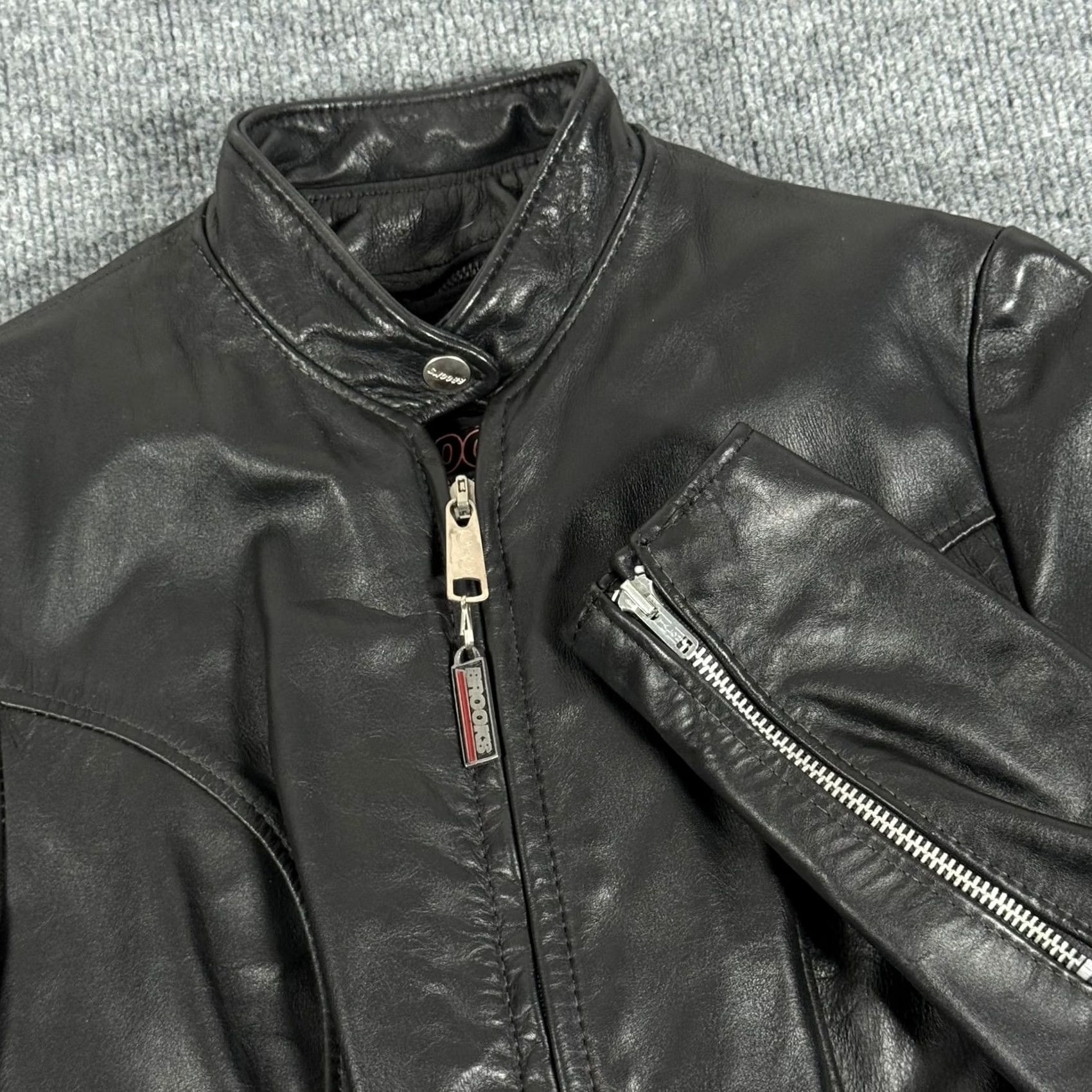 Brooks VINTAGE Brooks Leather Jacket Women 30 Black Moto Biker USA Faux Fur Lined 90s Size 4XL / US 24-26 - 2 Thumbnail