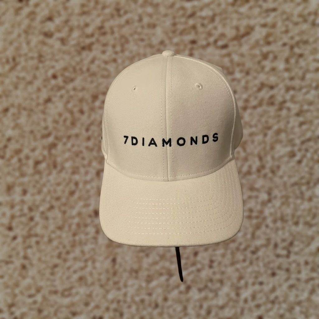 Vintage 7 Diamonds 7D White Adjustable Strap Drive Logo Golf Hat Cap Adult One Size White Adjustable Hat Mens Cap Size ONE SIZE - 1 Thumbnail