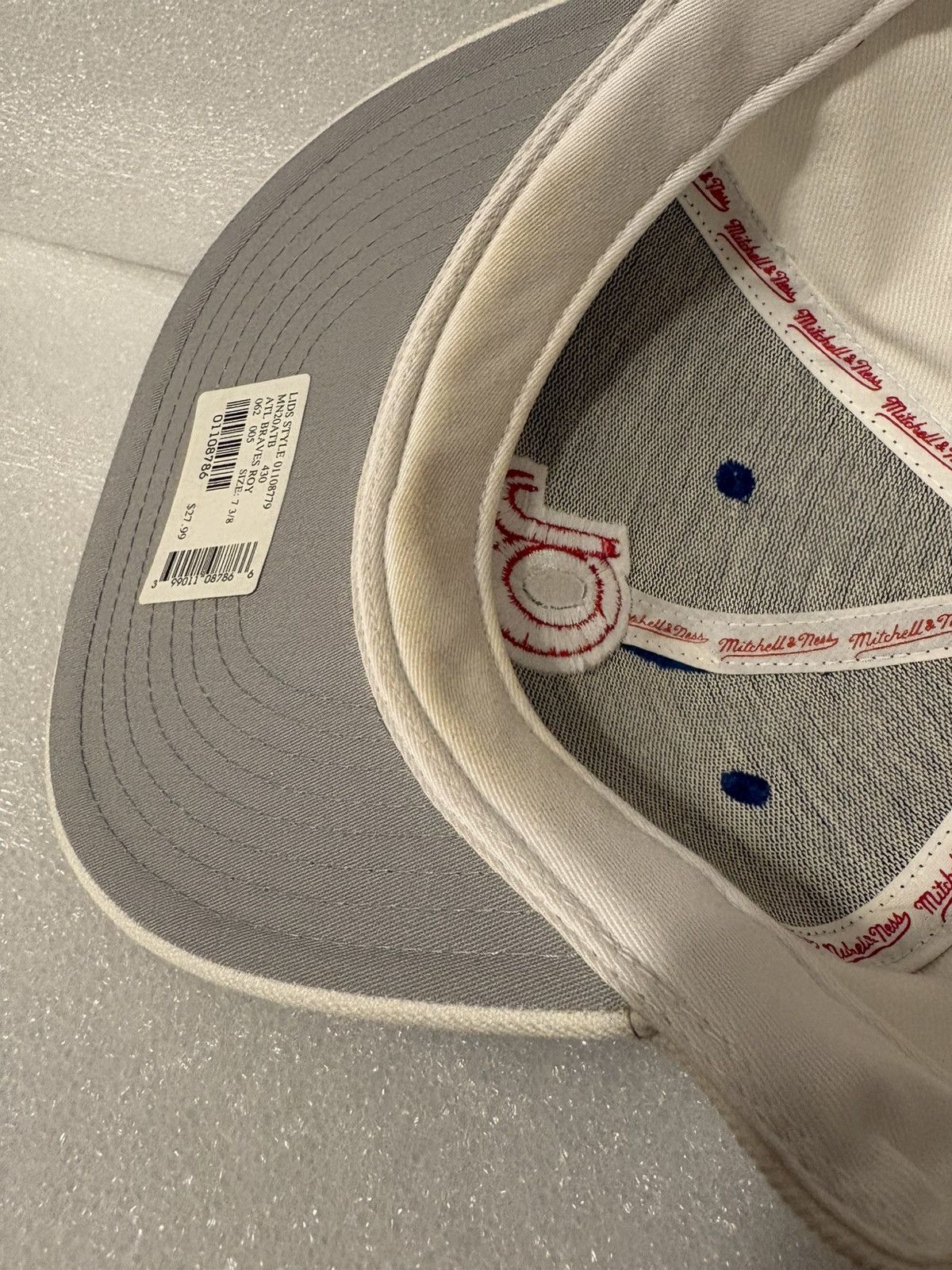 Mitchell & Ness × New Era × Vintage Atlanta Braves Fitted Hat Size 7 3/8 Size ONE SIZE - 6 Thumbnail