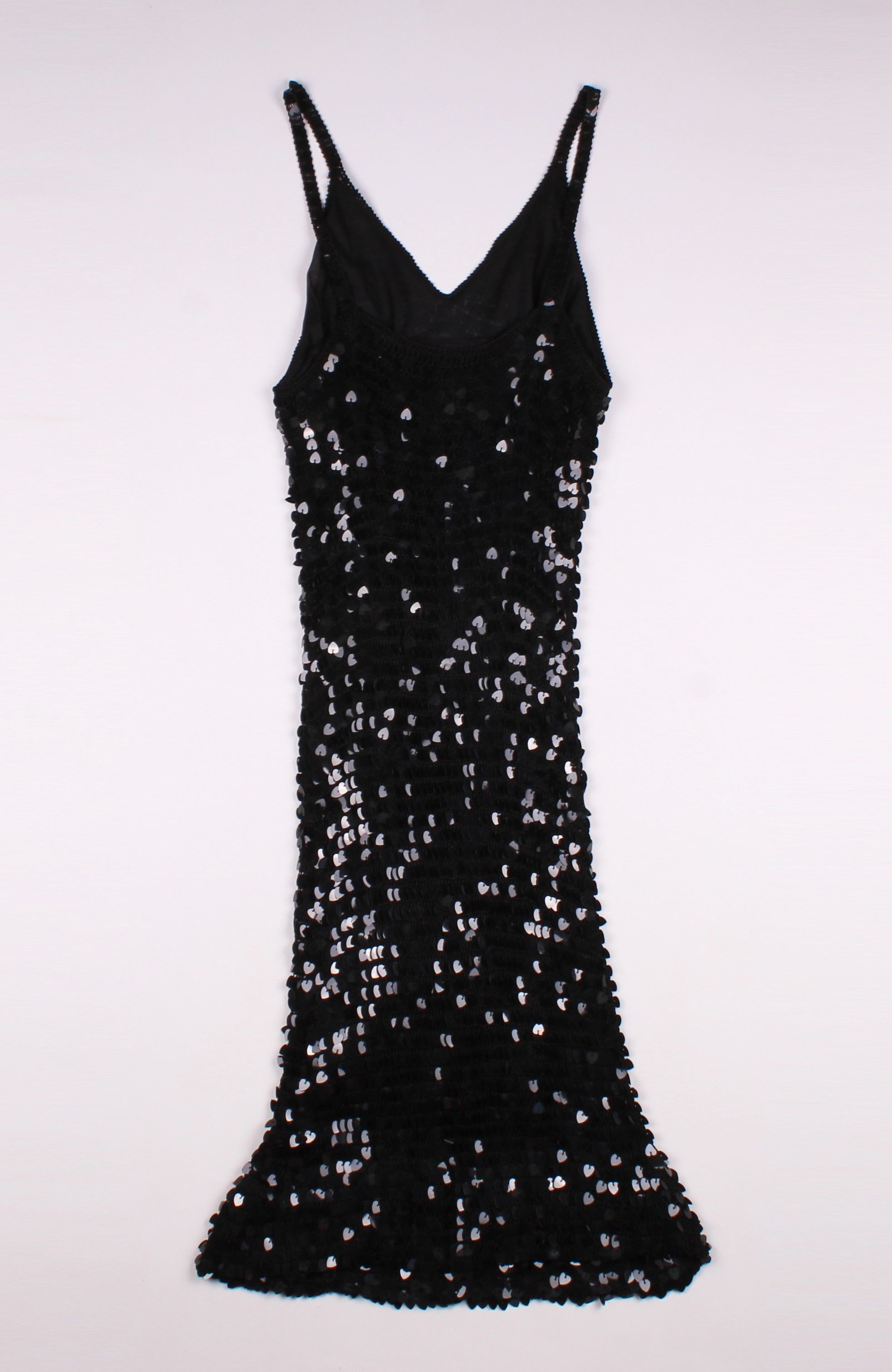 Stunning Vintage Y2K Crochet Sequin Beaded Mini Dress