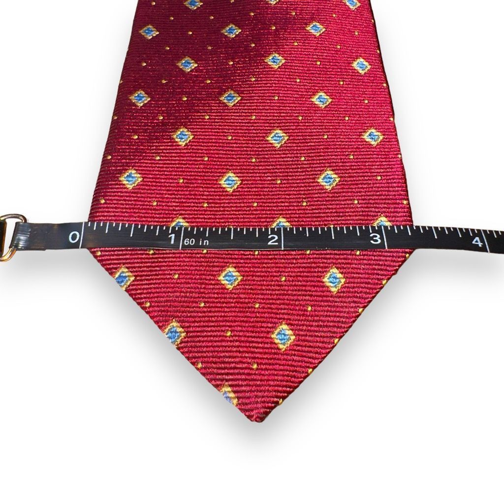 Brooks Brothers Brooks Brothers Crimson Red Square Print Handmade Silk Tie Size ONE SIZE - 2 Thumbnail