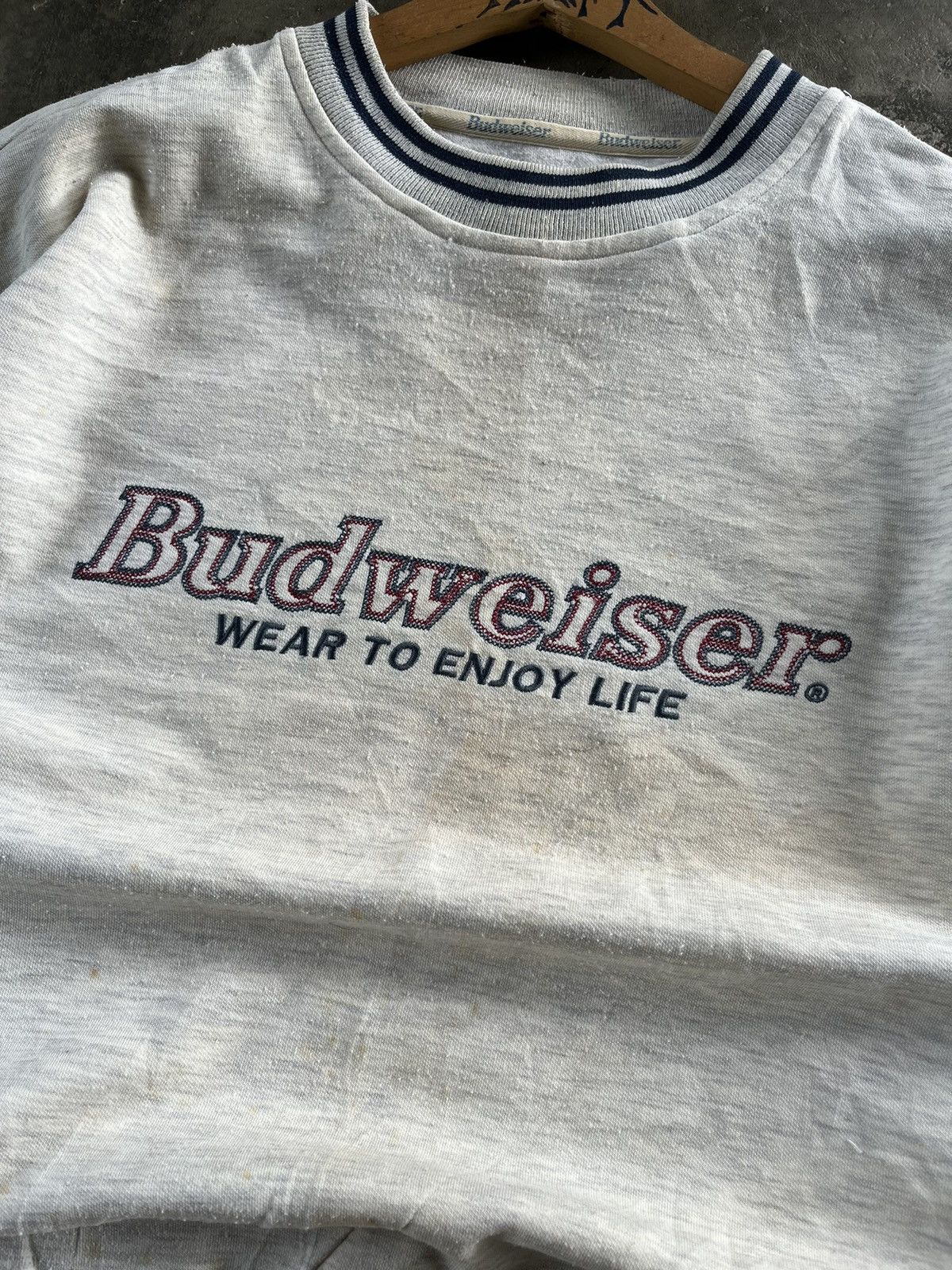 Budweiser × Vintage 🔥RARE🔥Vintage Budweiser Embroidery Spell Out Sweetshirts Size US XL / EU 56 / 4 - 2 Thumbnail