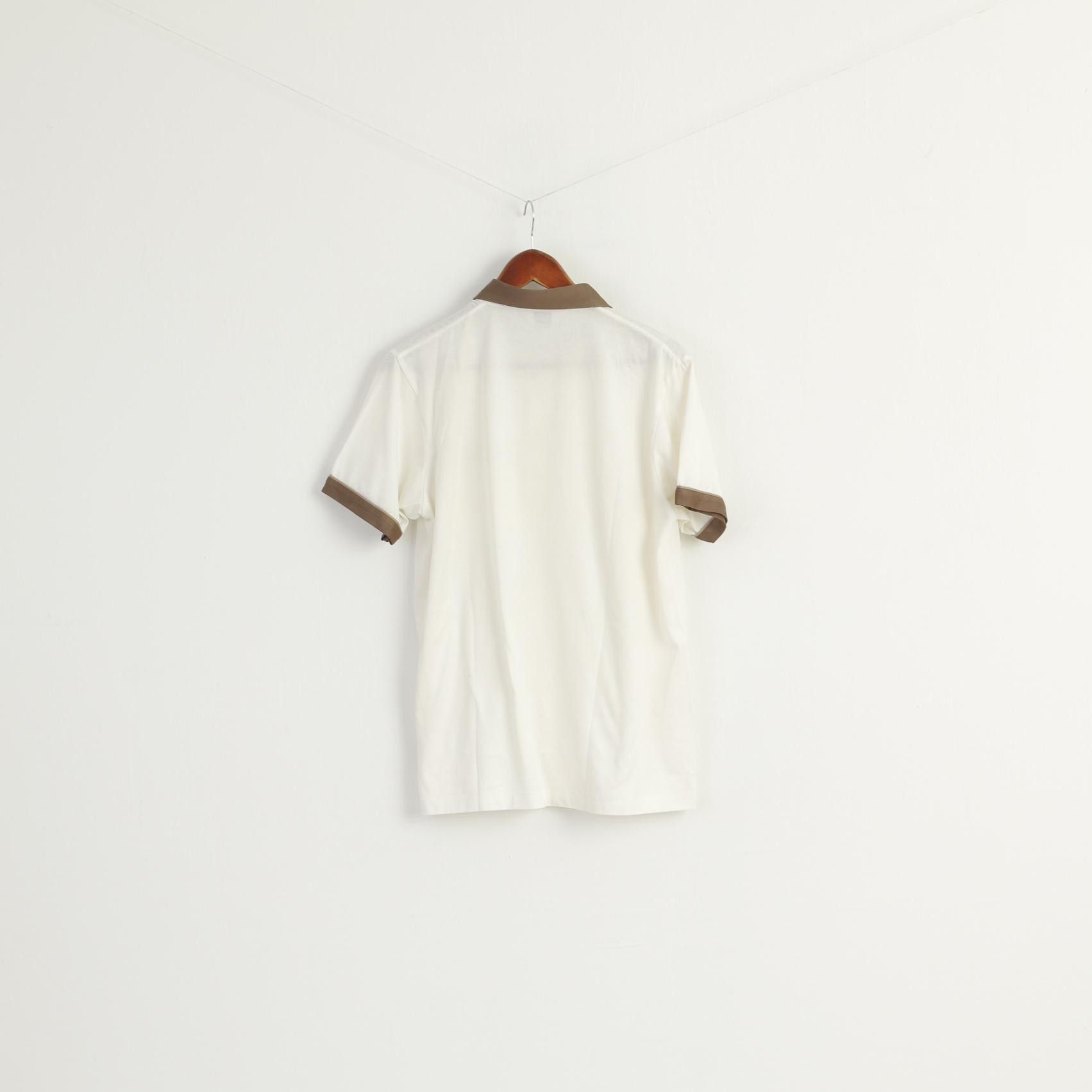 Gabicci GABICCI Men L Polo Shirt Cream Shiny Cotton 7977 Size US L / EU 52-54 / 3 - 6 Thumbnail