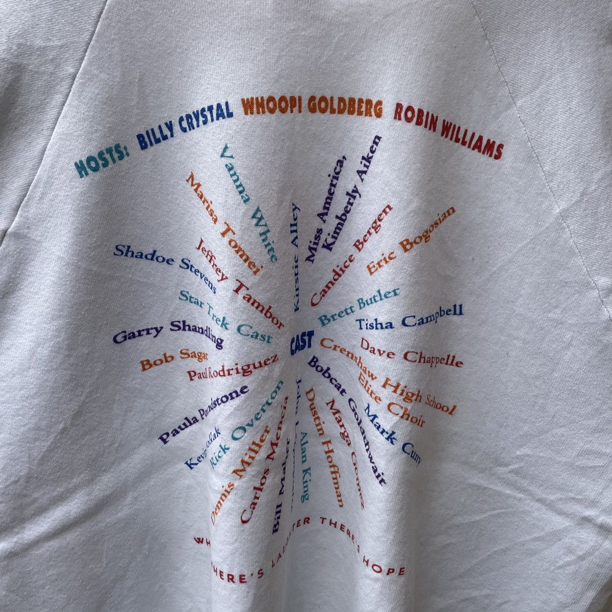 Vintage 🔥Vintage 90s Comic Relief XI Promo TV Show Raglan Sweatshirt Size US M / EU 48-50 / 2 - 10 Thumbnail