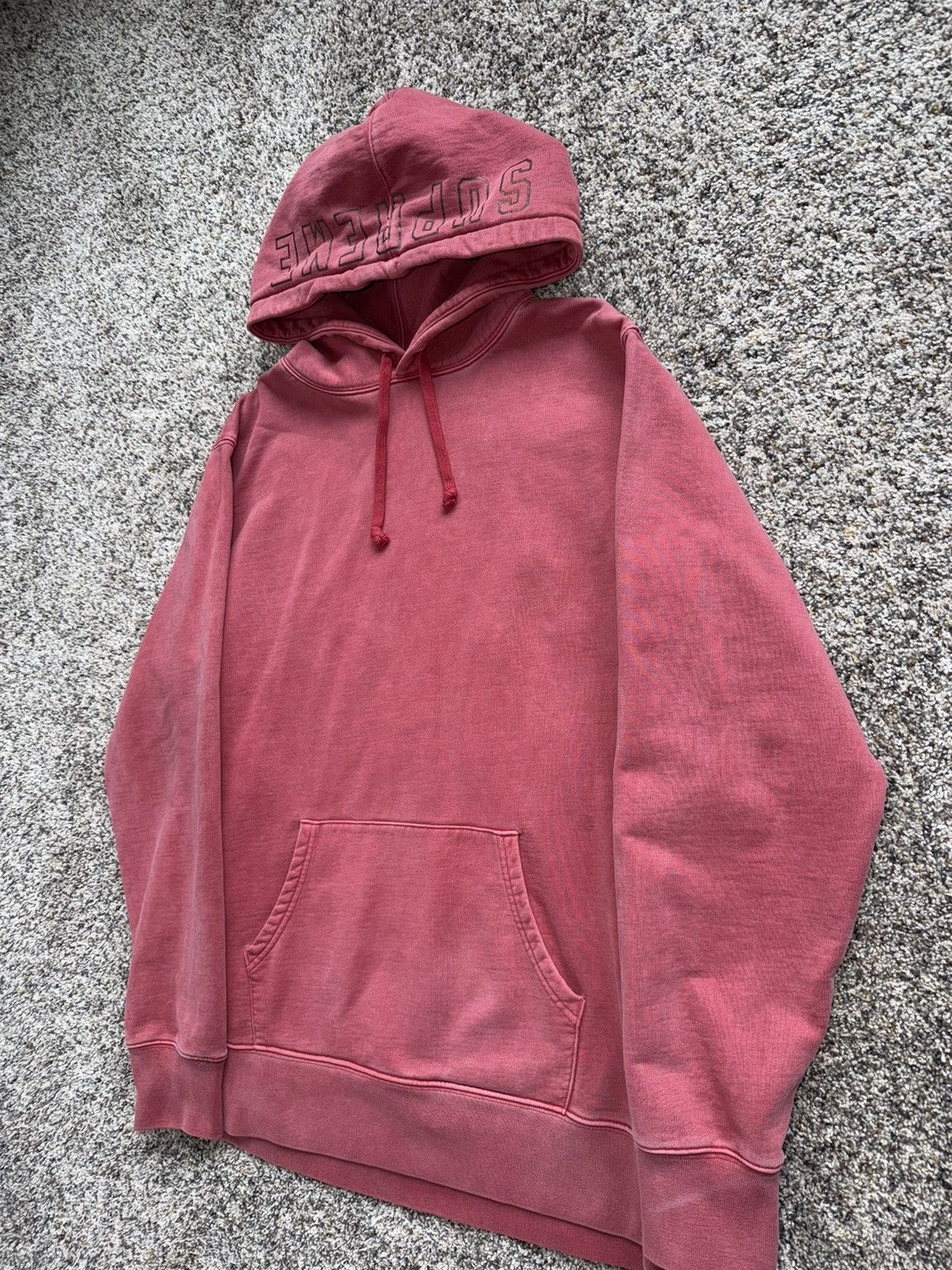 Supreme Supreme washed red hoodie spell out size XL Size US XL / EU 56 / 4 - 6 Thumbnail