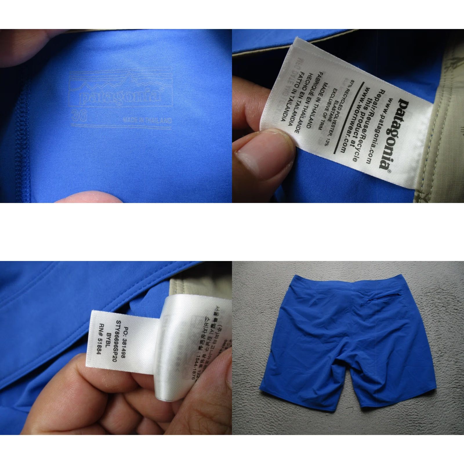 Patagonia Patagonia Board Shorts Mens 36 Blue Swim Trunks Surf Quick Dry Stretch Back Pocket Size US 36 / EU 52 - 8 Thumbnail