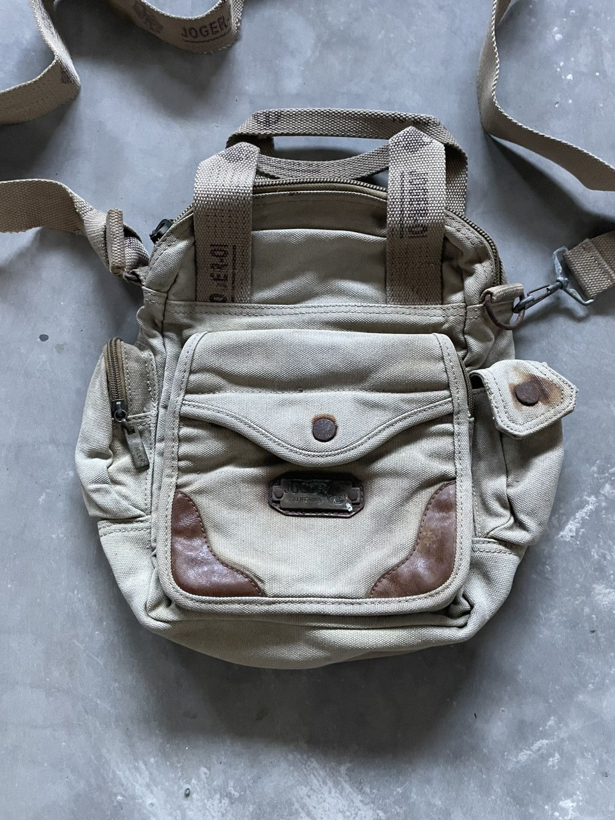 Japanese Brand Vintage Joger Slingbag Military Canvas Distressed Handbag Size ONE SIZE - 3 Thumbnail