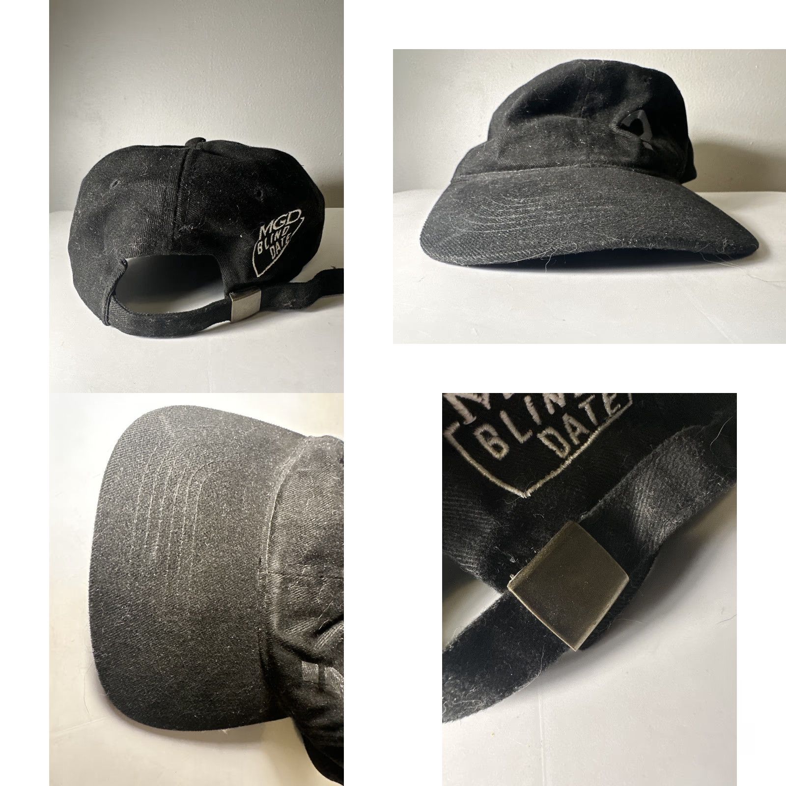 Vintage VINTAGE MGD Blind Date Hat Baseball Strap-Back Cap Adjustable Men One Size Black Hat Size ONE SIZE - 8 Thumbnail