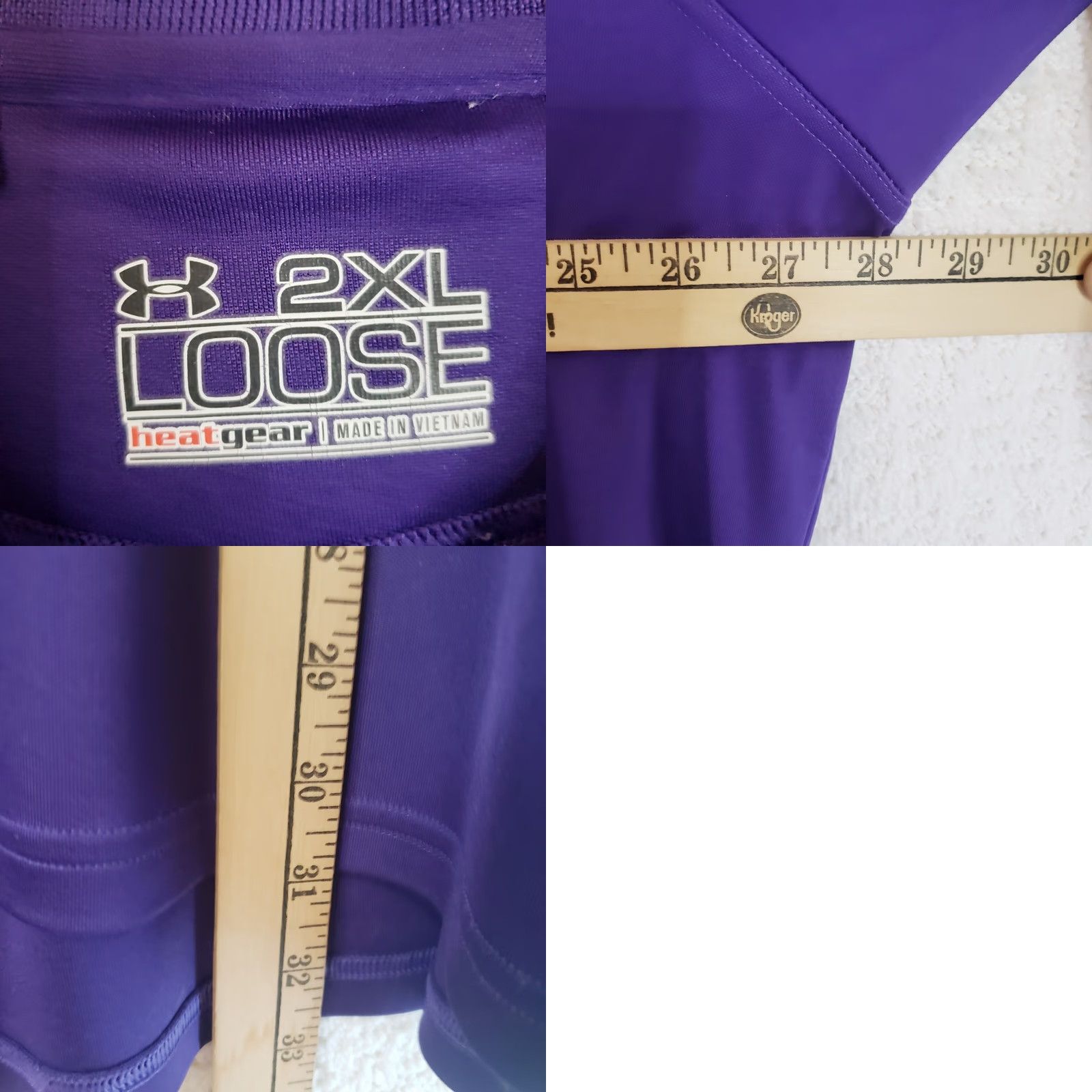 Under Armour Under Armour Mens XXL Heatgear Loose Fit Polo Shirt SSleeve Purple Dataw Island Club Golf Casual Striped Logo Size US XXL / EU 58 / 5 - 9 Thumbnail