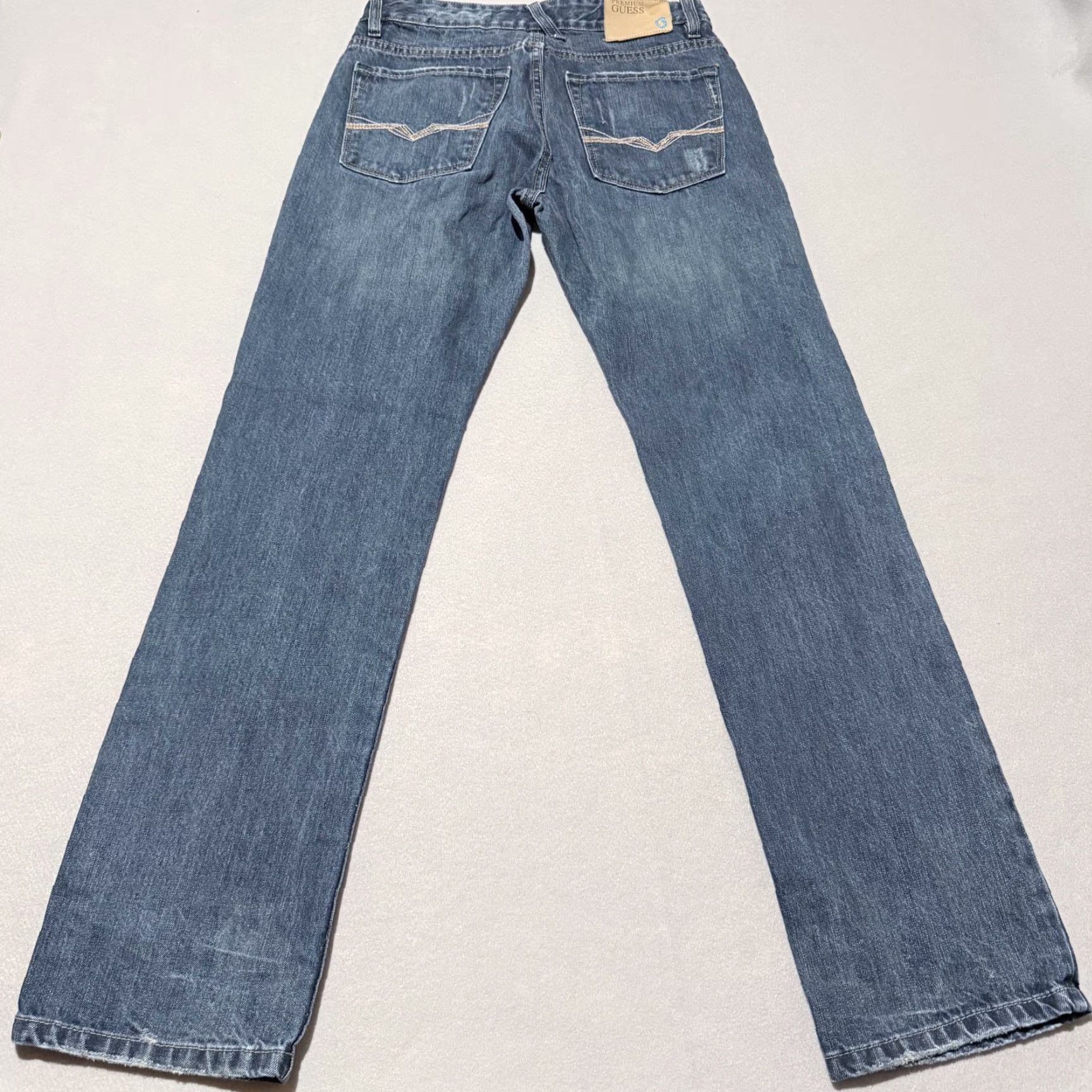Guess VINTAGE Guess Jeans Wide-Leg Men 32 Blue Denim Dark Wash Zip-Fly 90s Mens Jeans Size US 32 / EU 48 - 6 Thumbnail