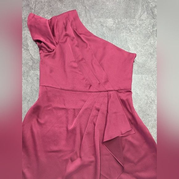 Ted Baker Ted Baker RIDAH One-Shoulder Satin Dress Oxblood Size 5 Size XL / US 12-14 / IT 48-50 - 4 Thumbnail