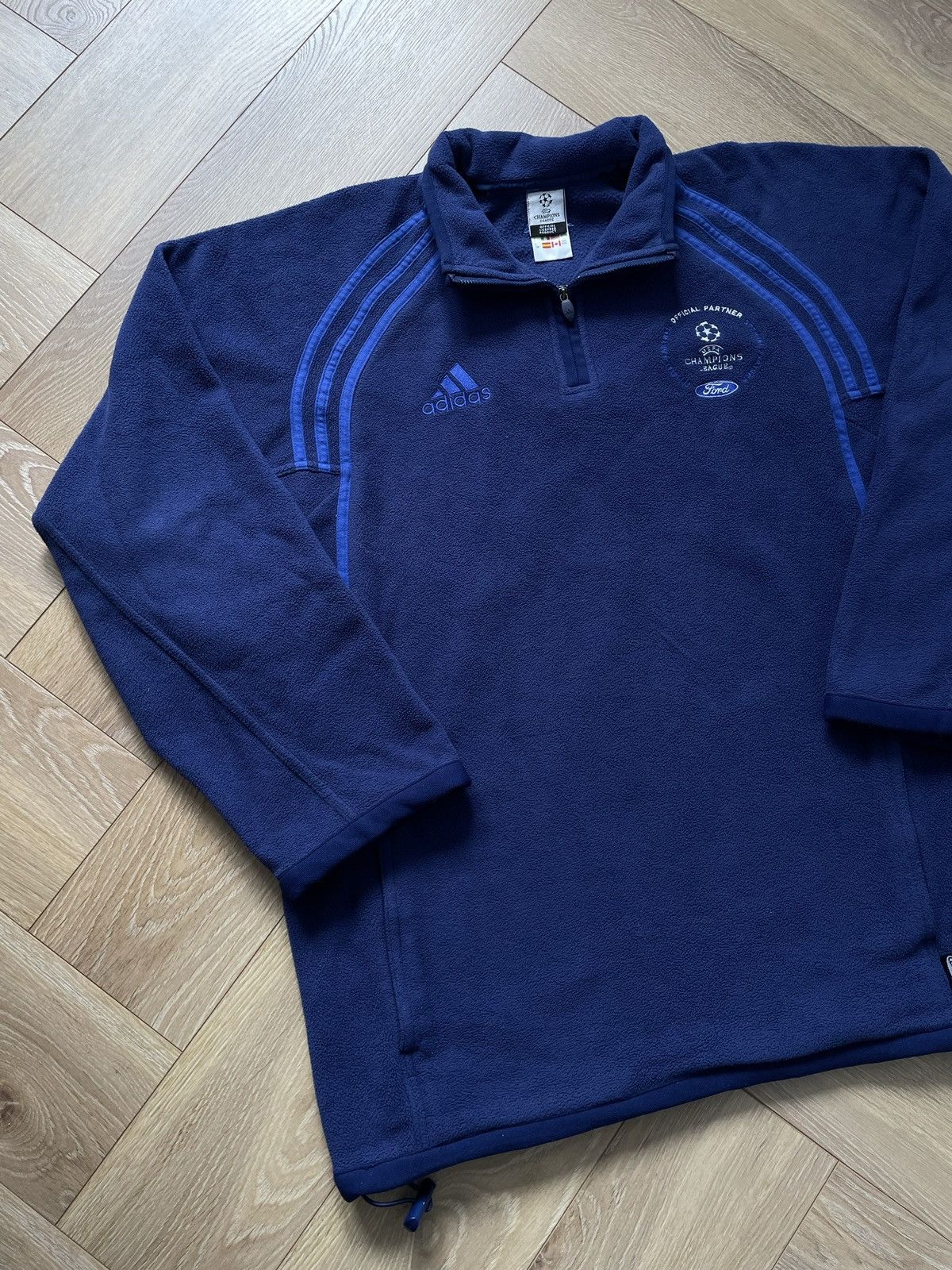 Adidas × Vintage Adidas Champions League Fleece Sweatshirt Soccer Football Size US XL / EU 56 / 4 - 2 Thumbnail