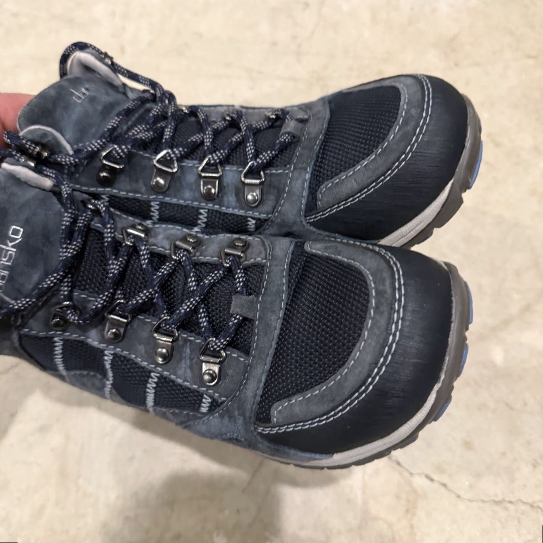 Dansko Dansko Paxton Waterproof Boots Womens Size 40 US 9.5 Blue Lace Up Bootie Waterproof Suede/Fabric Ankle Wedge Heel Size US 10 / IT 40 - 5 Thumbnail