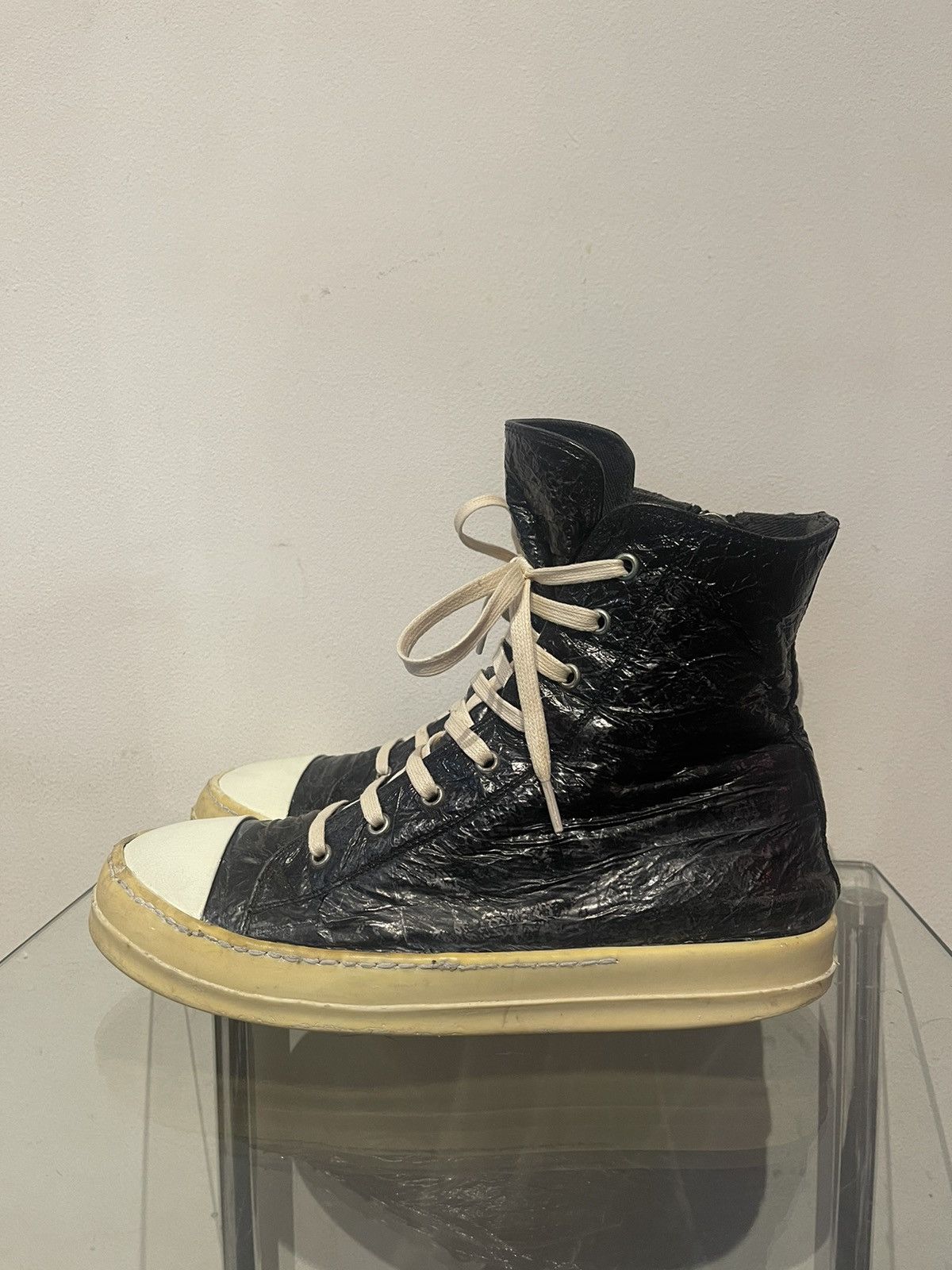 Rick Owens × Rick Owens Drkshdw Rick Owens Drkshdw 2014 Black Faded Ramones Size US 9.5 / EU 42-43 - 3 Thumbnail