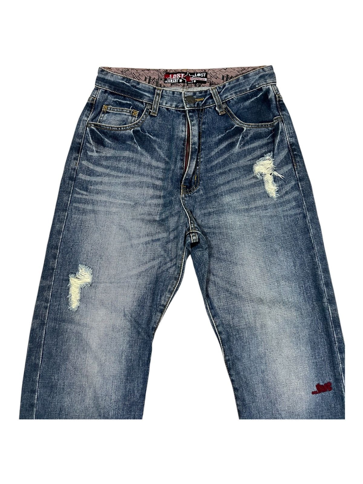 Hook-Ups × Lost Enterprises × Powell Peralta Y2K Lost Skateboard Pockets Logo Baggy Skater Jeans Denim Size US 29 - 8 Thumbnail