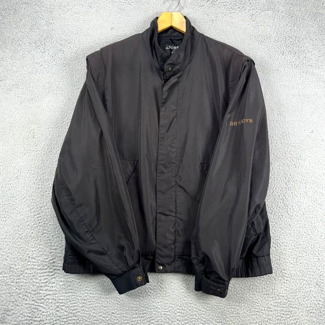 Footjoy FootJoy DryJoys Windbreaker Jacket Adult Large Black Full Zip Snap Pockets Mens Size US L / EU 52-54 / 3 - 5 Thumbnail