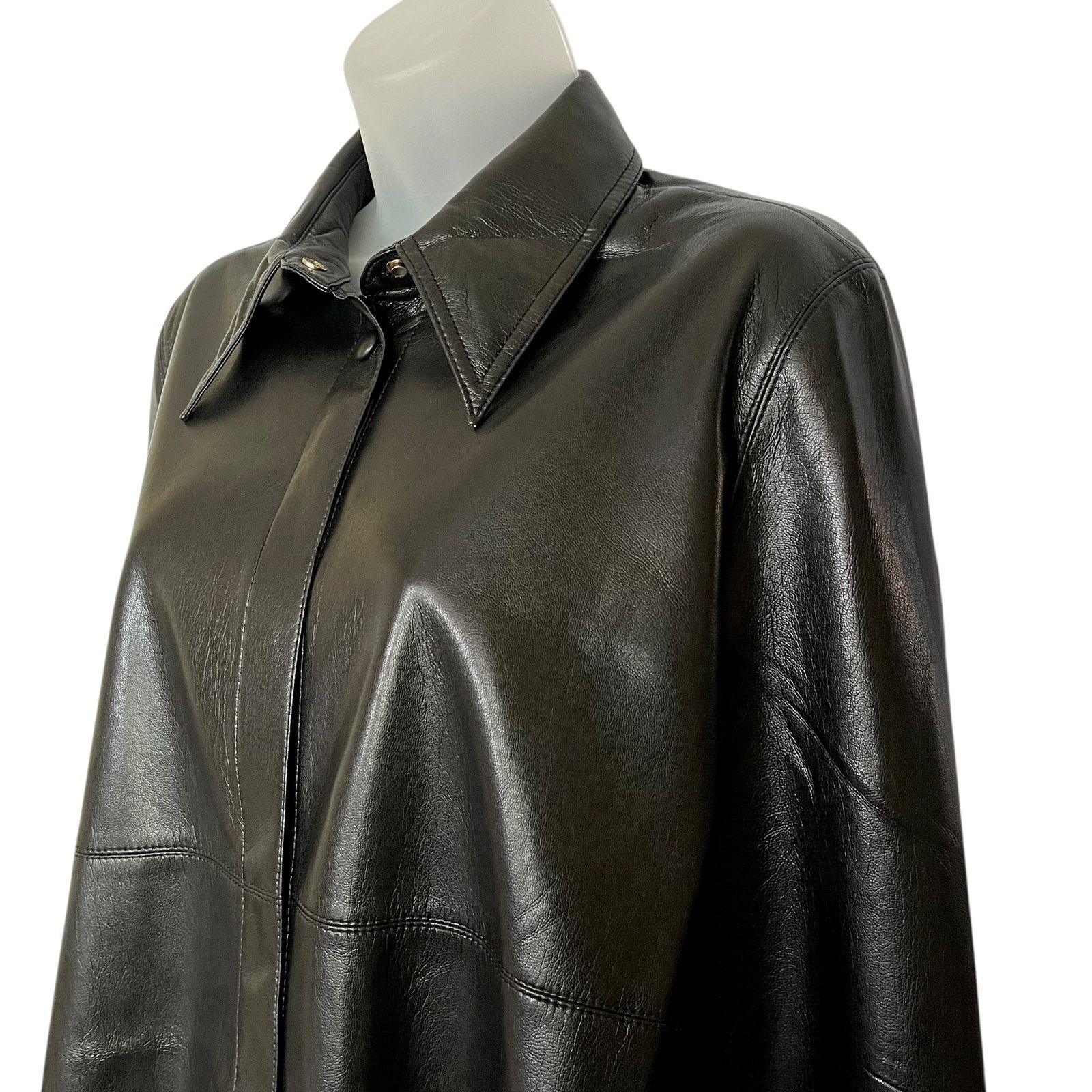 Nanushka Nanushka Naum Okobor Black Alt-Leather Button-Down Shirt Size S / US 4 / IT 40 - 11 Thumbnail
