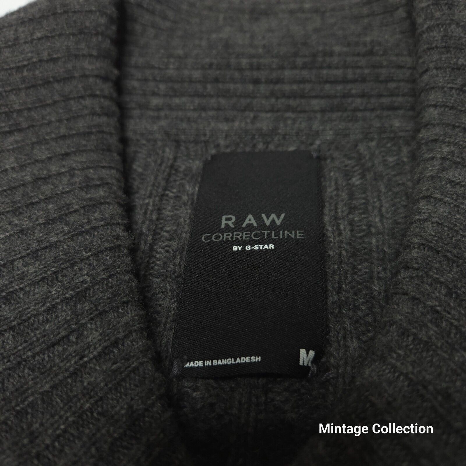 G-Star GSTAR CORRECT LINE GRAY WOOL BORRE SHAWL CARDIGAN CABLE KNIT Size US M / EU 48-50 / 2 - 6 Thumbnail