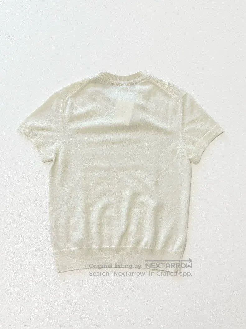 Hermes Hermes Ivory Short Sleeve Knit, 100% Cashmere Size S / US 4 / IT 40 - 4 Thumbnail