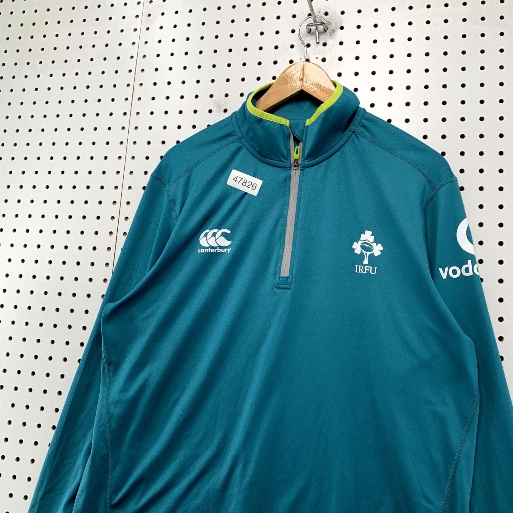 Vintage Canterbury Ireland IRFU 1/4 Quarter Zip Pullover Mens Large Teal Rugby Shirt Size US L / EU 52-54 / 3 - 4 Thumbnail