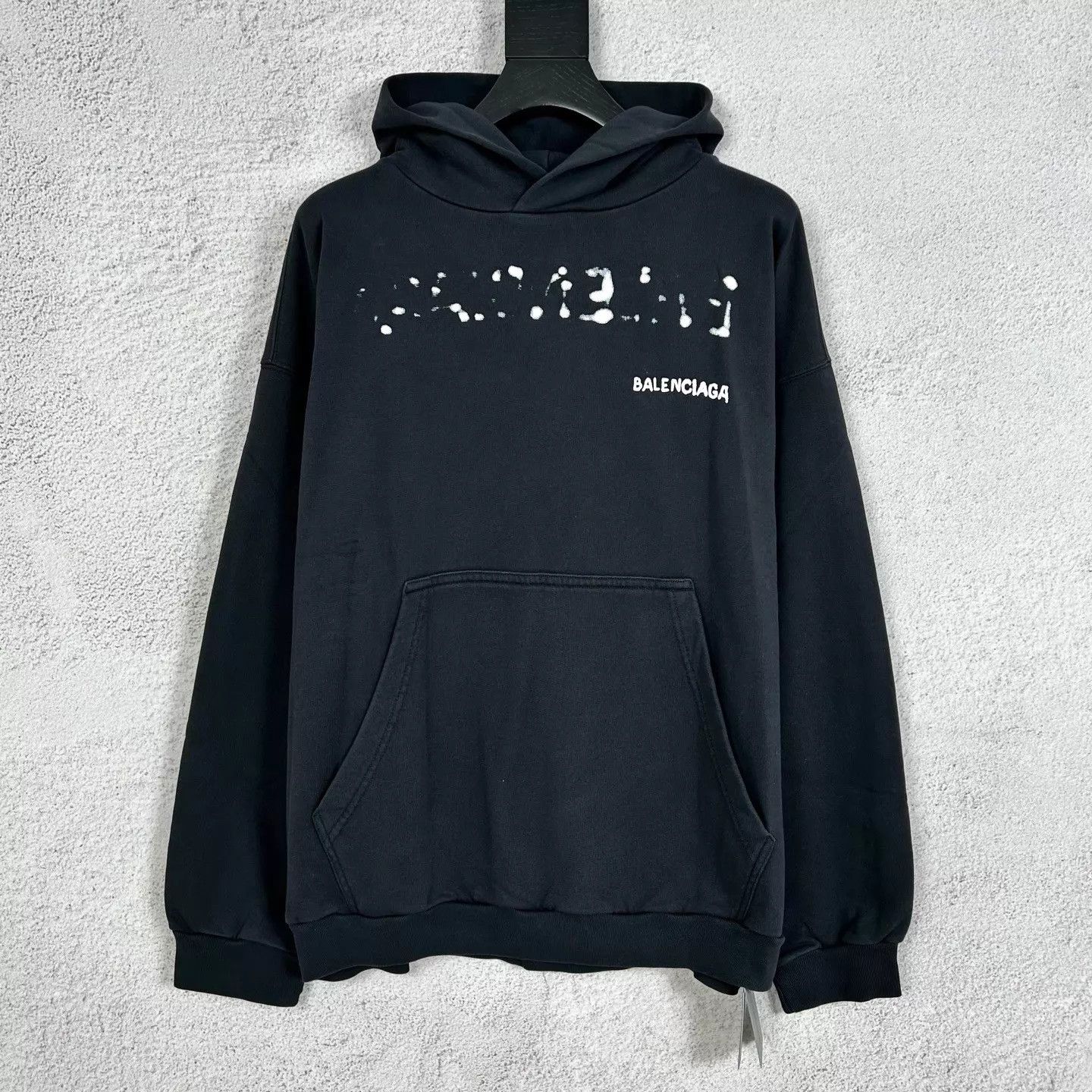 Balenciaga Balenciaga Front Back Logo Print Black Hoodie S Size US S / EU 44-46 / 1 - 1 Thumbnail
