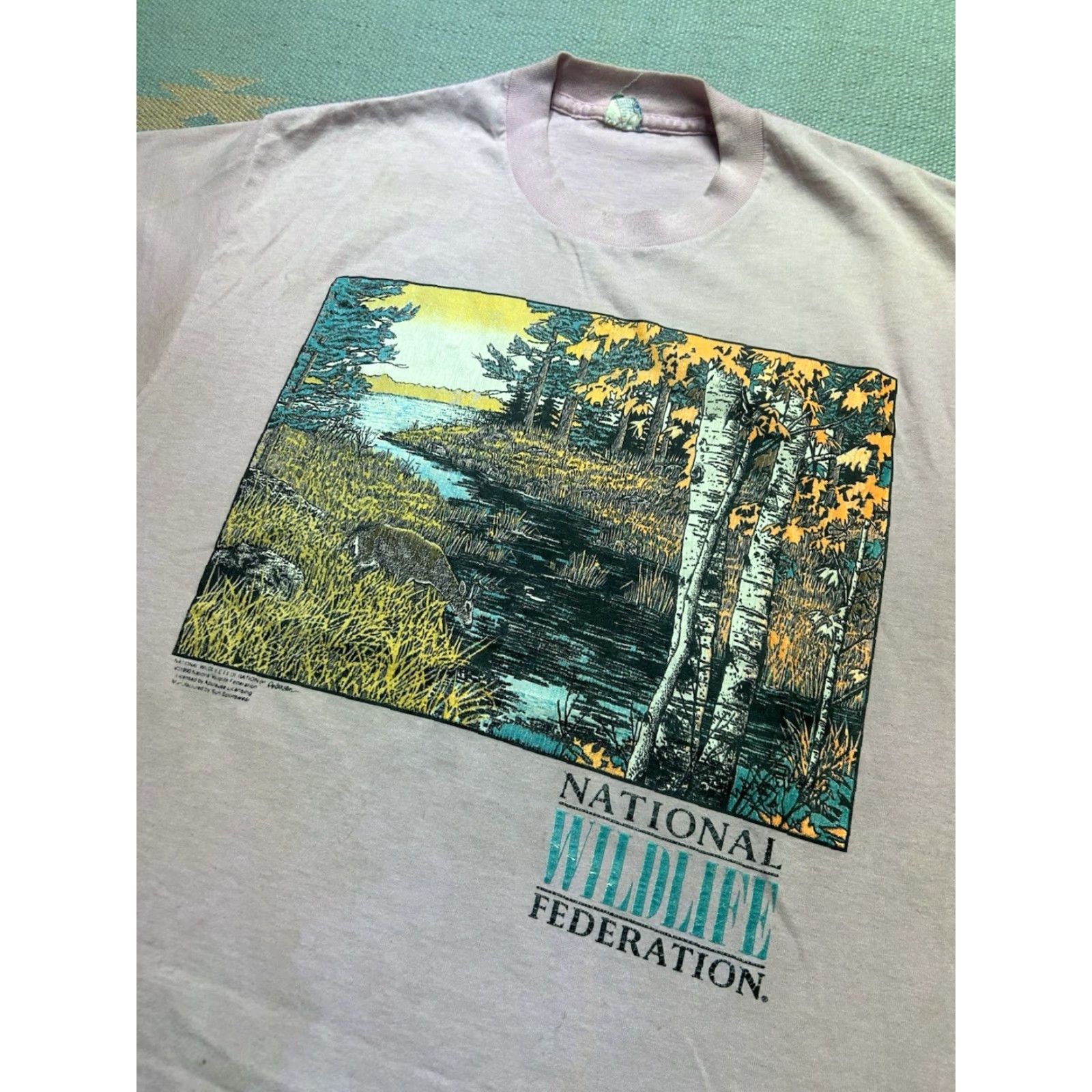 Vintage VINTAGE National Wildlife Federation T-Shirt Deer Nature Pink Large Mens 90s Distressed Animals Wildlife 90s Shirt Size US L / EU 52-54 / 3 - 3 Thumbnail