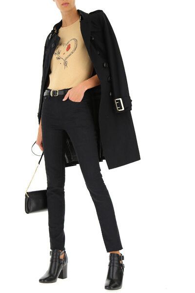 Saint Laurent Paris o1s1wg111124 Skinny-Fit Jeans in Used Stretch Denim Black Size 25" / US 0 / IT 36 - 2 Thumbnail