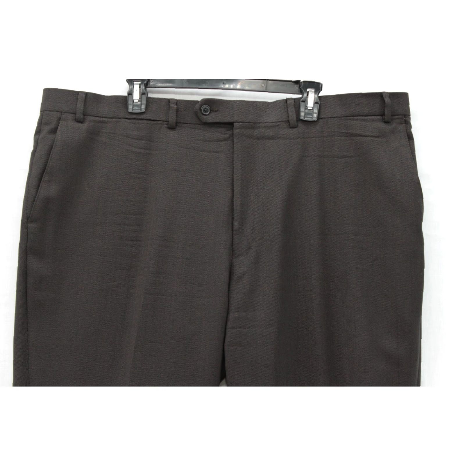 Hart Schaffner Marx Hart Schaffner Marx Dress Pants Mens 44x30 Brown 100% Wool Flat Front Classic Size US 40 / EU 56 - 2 Thumbnail