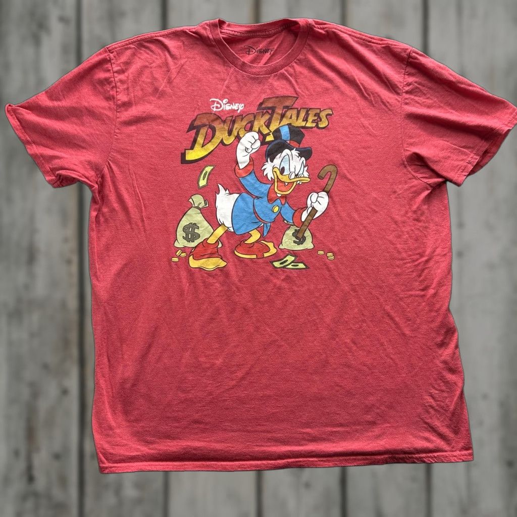 Disney Disney Shirt Mens 2XL Red DuckTales Scrooge McDuck Graphic Tee Cartoon Money Size US XXL / EU 58 / 5 - 1 Thumbnail