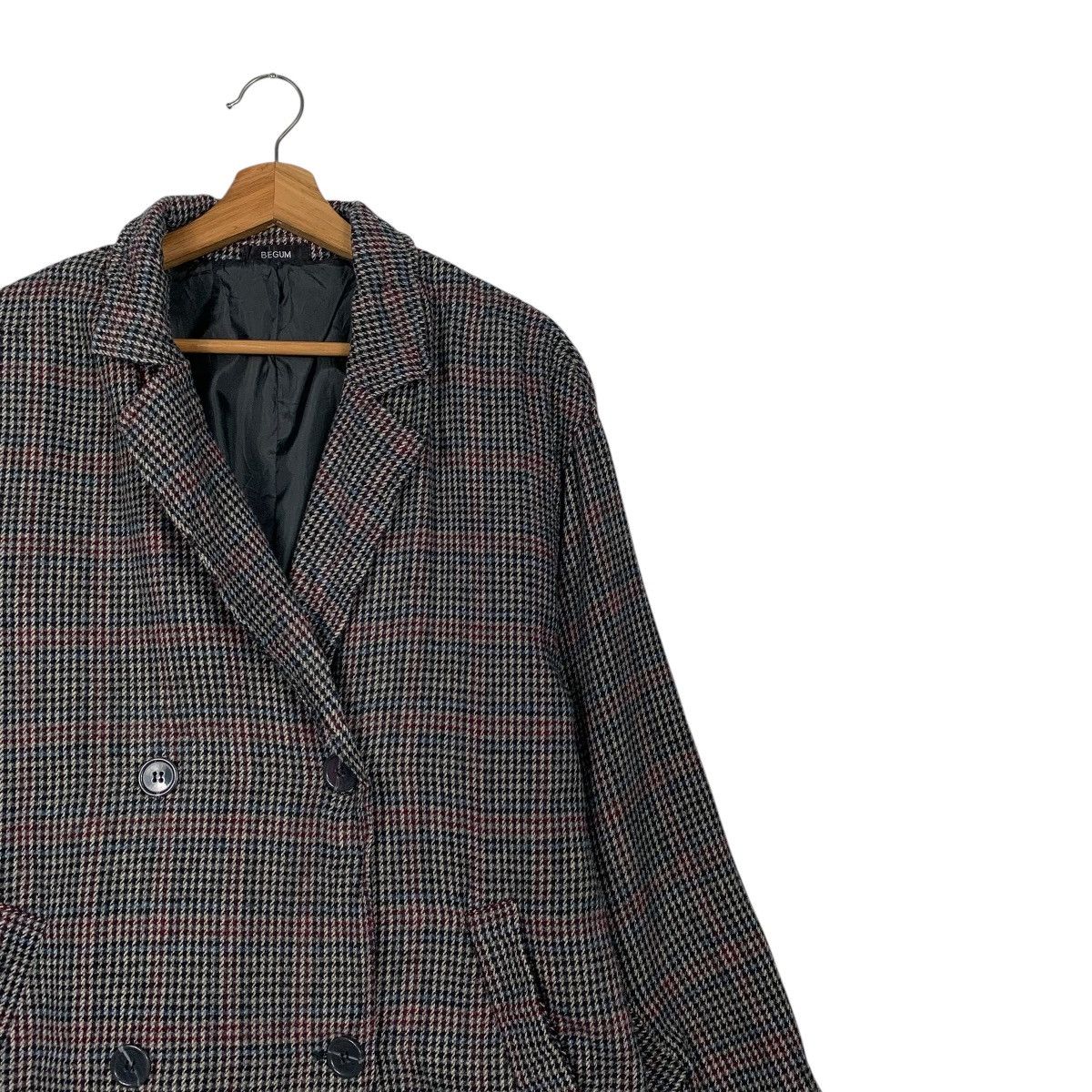 Japanese Brand Japanese Brand Begum Houndstooth Double Breasted Style Coat Size L / US 10 / IT 46 - 6 Thumbnail