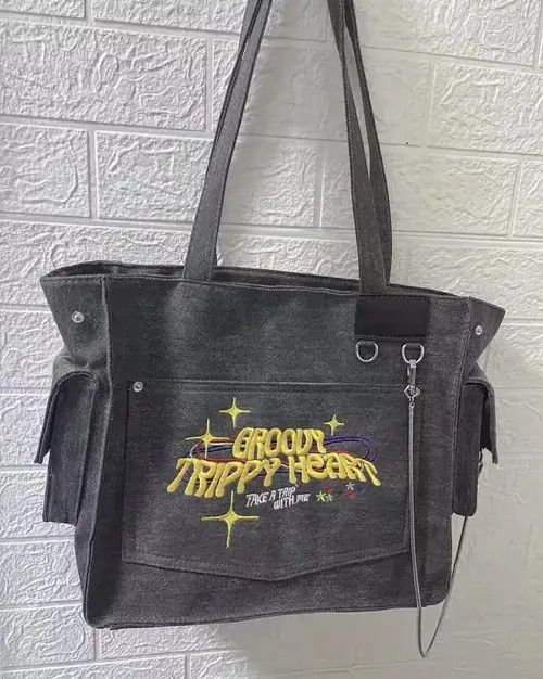 Japanese Brand Fashion embroidery tote bag with chain vintage Size ONE SIZE - 4 Thumbnail