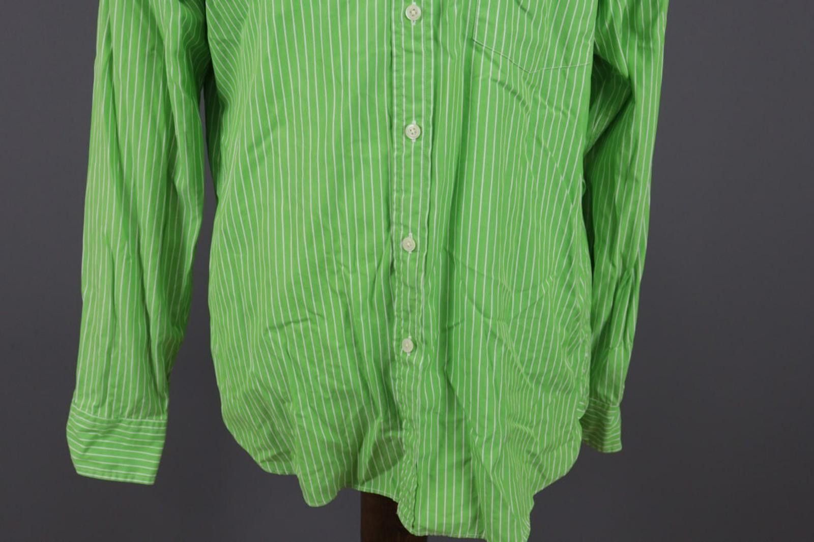 J.Crew J.Crew Tailored Fit Green Striped Dress Shirt Size 42 / L Size US L / EU 52-54 / 3 - 3 Thumbnail