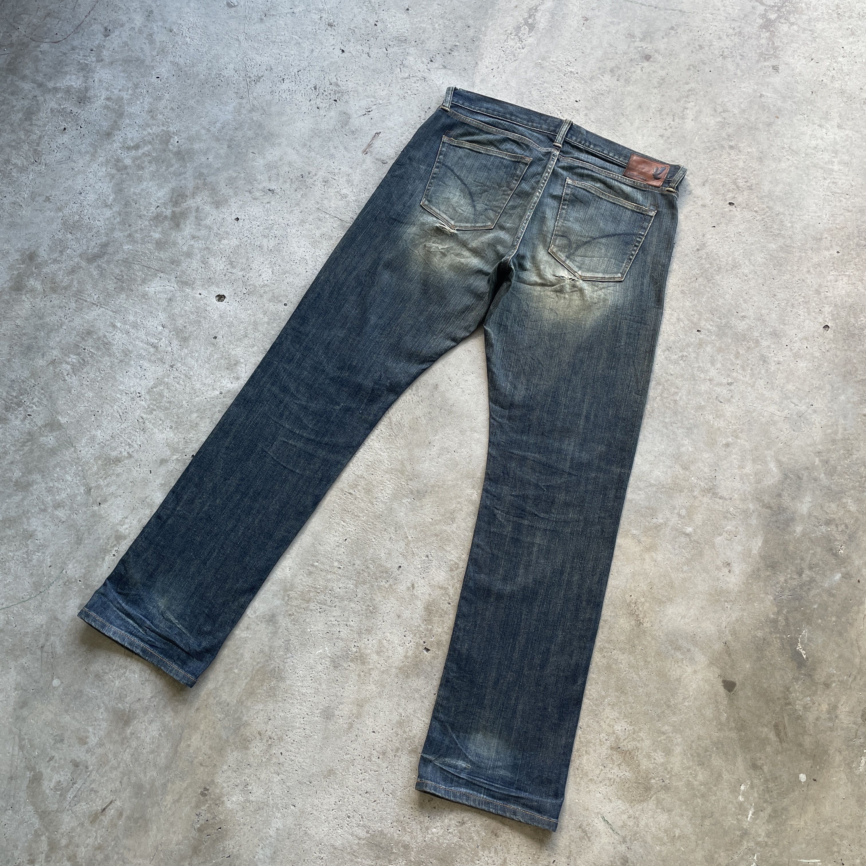 Japanese Brand VINTAGE BACK NUMBER RUSTY JEANS REDLINE FADED DENIM PANT W36 Size US 36 / EU 52 - 1 Thumbnail