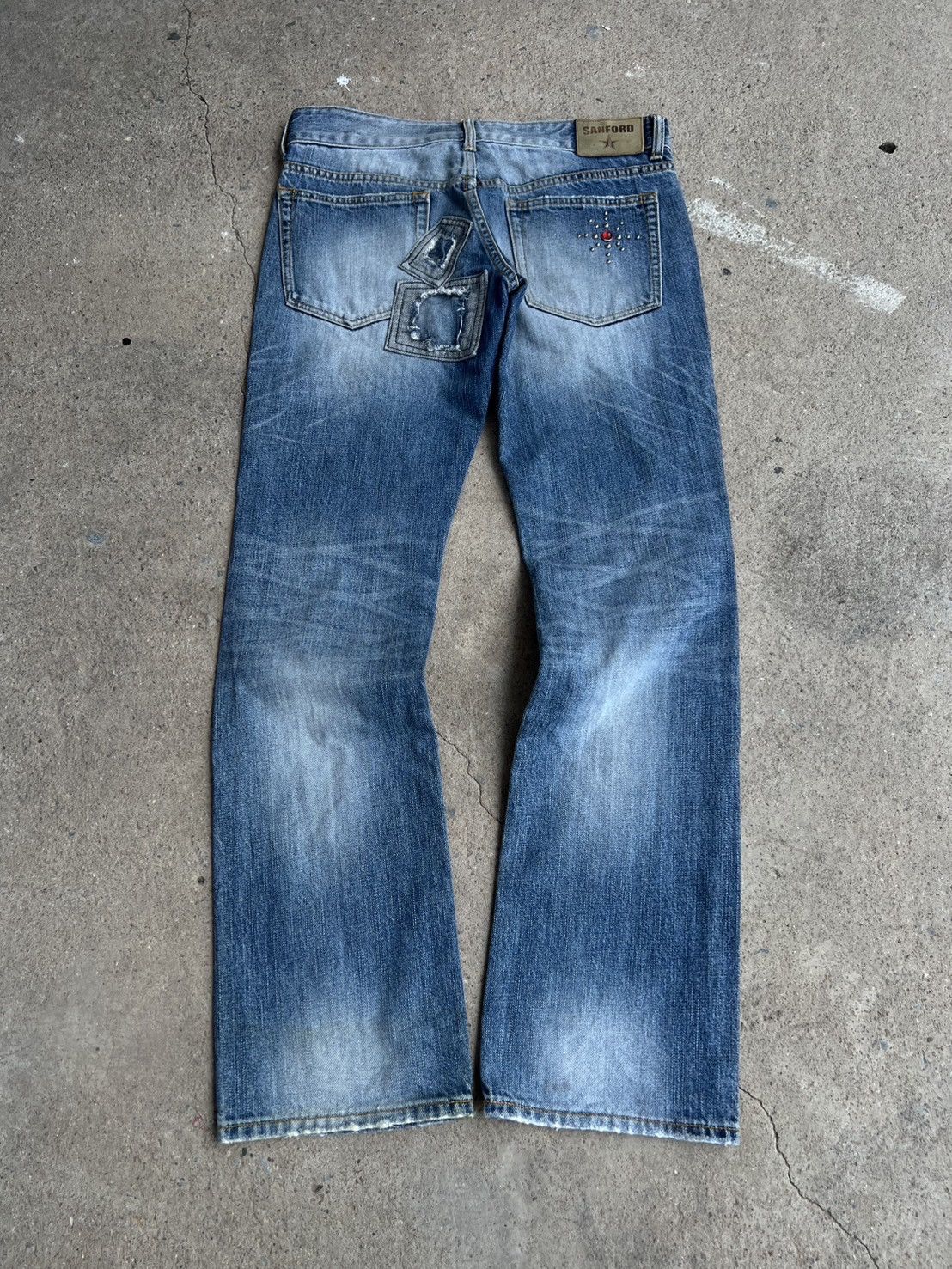 Vintage Vintage Sanford Studded Jeans Distressed Grunge Size US 32 / EU 48 - 6 Thumbnail