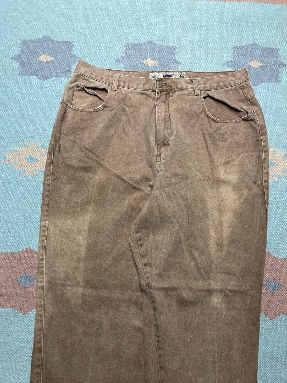 JNCO × Vintage y2k baggy jeans wide leg skater brown tan faded soft 34x29 Size US 34 / EU 50 - 6 Thumbnail