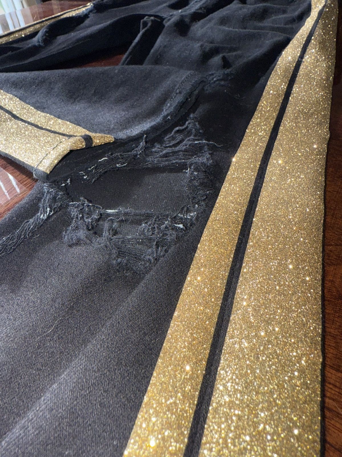 Amiri Amiri Gold Glitter Jean Size US 30 / EU 46 - 5 Thumbnail
