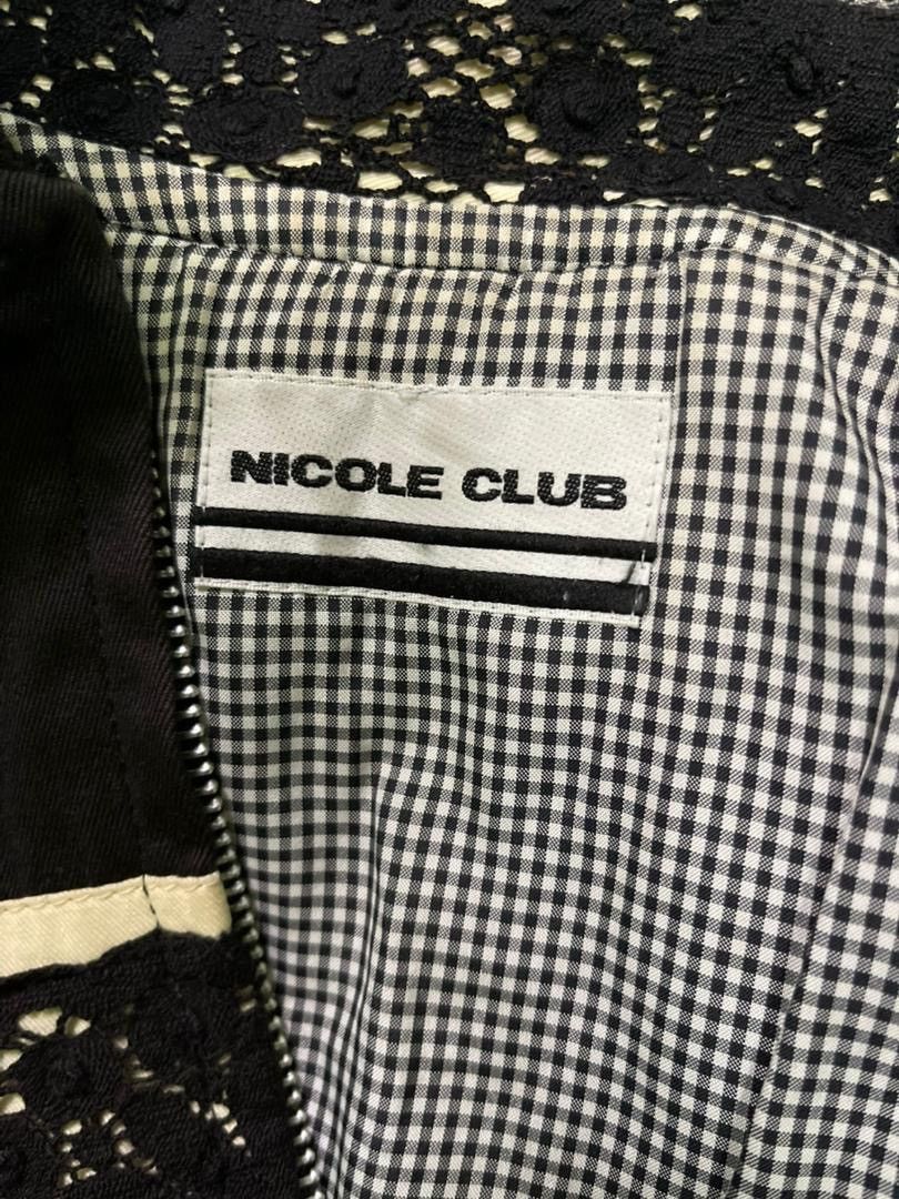 Nicole Club Vintage Nicole Club Lace Trim Gingham Lined Cropped Jacket Size M / US 6-8 / IT 42-44 - 3 Thumbnail