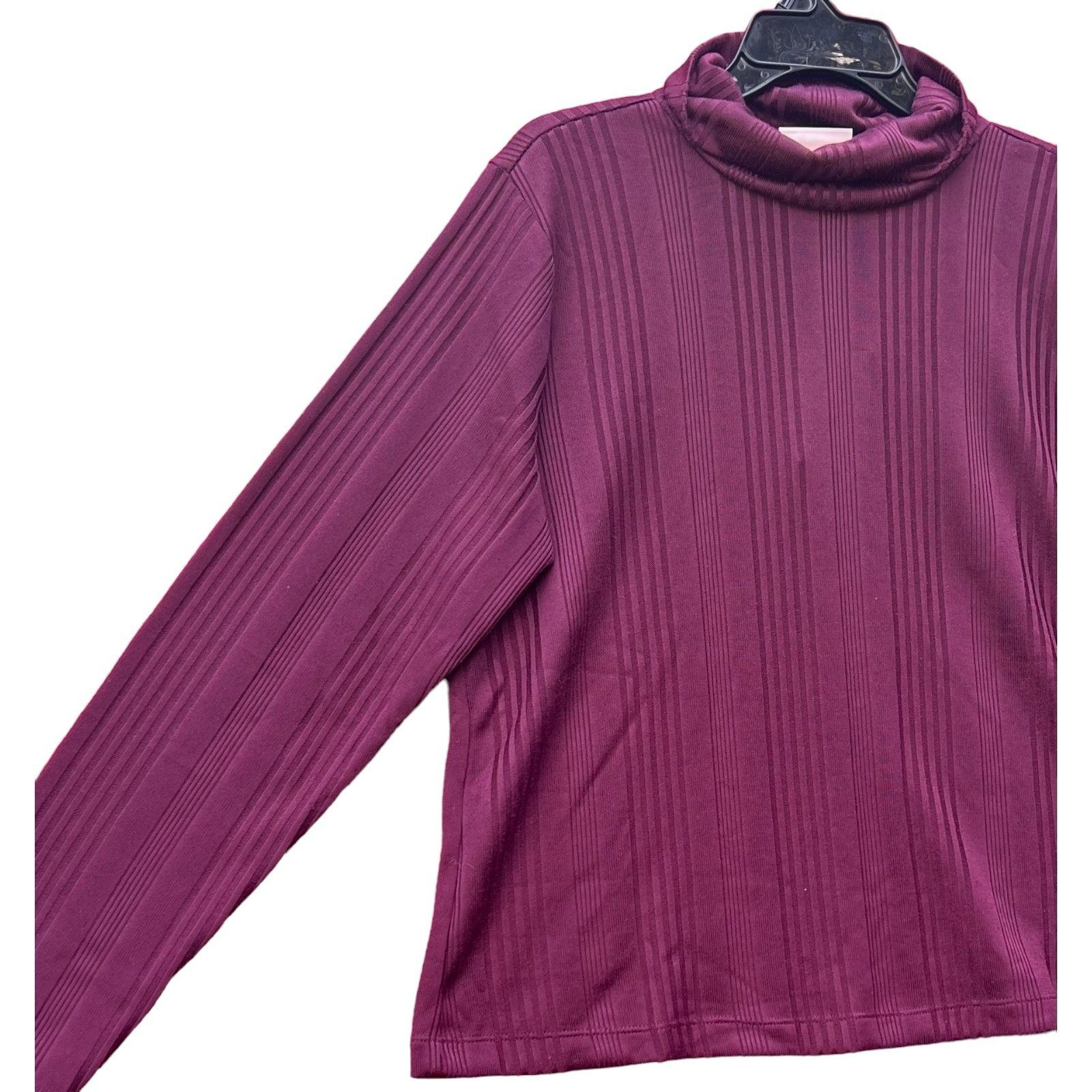 Other Knox Rose - Women's Long Sleeve Turtleneck Top - Plum - 1X Size XL / US 12-14 / IT 48-50 - 15 Thumbnail