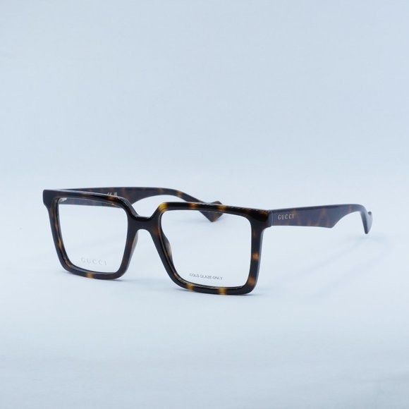 image of New Gucci Gg1540O 006 Havana Eyeglasses in Brown, Women's