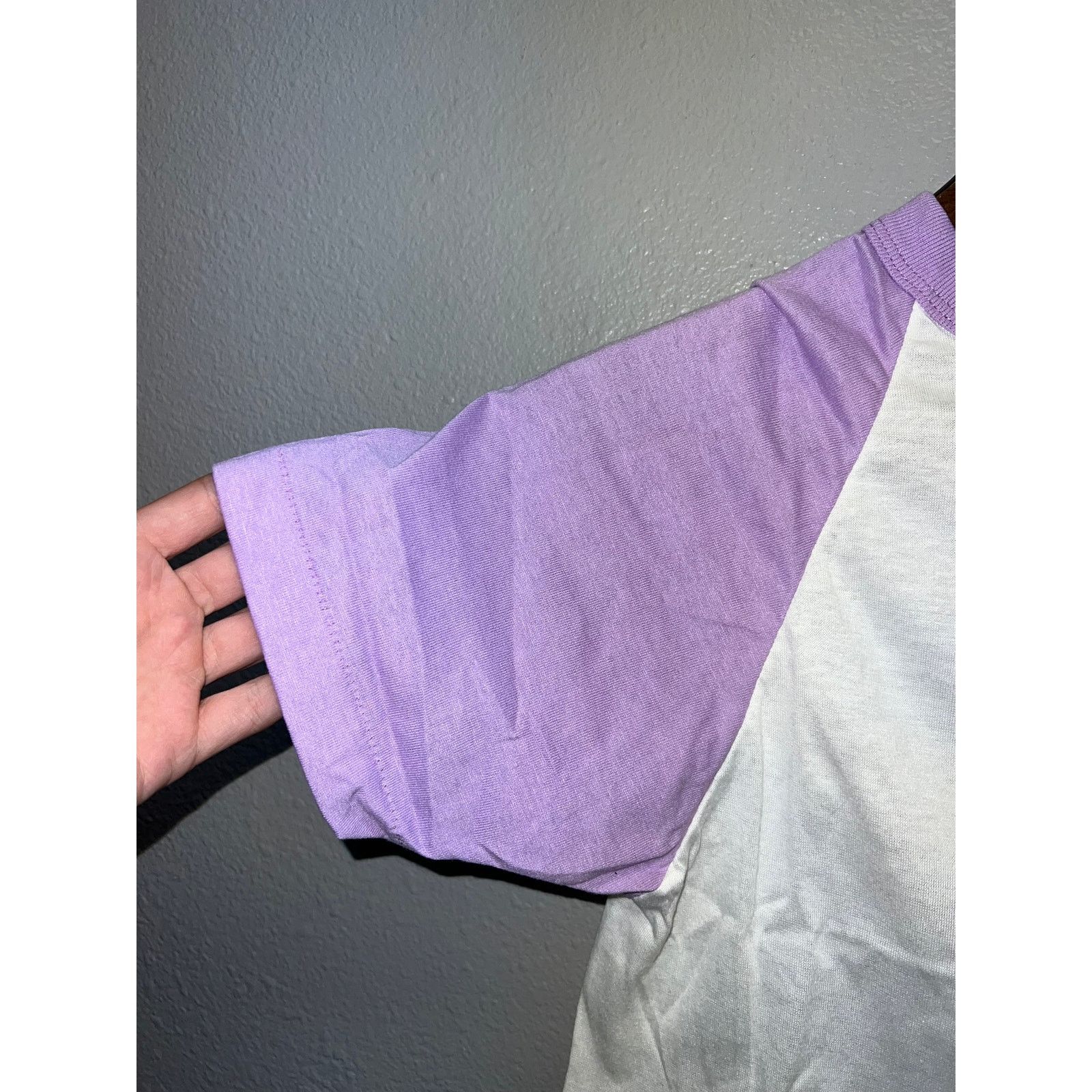 Jerzees 80s Women's Sportswear White Purple Crop Top Shirt Women XS Size XS / US 0-2 / IT 36-38 - 4 Thumbnail