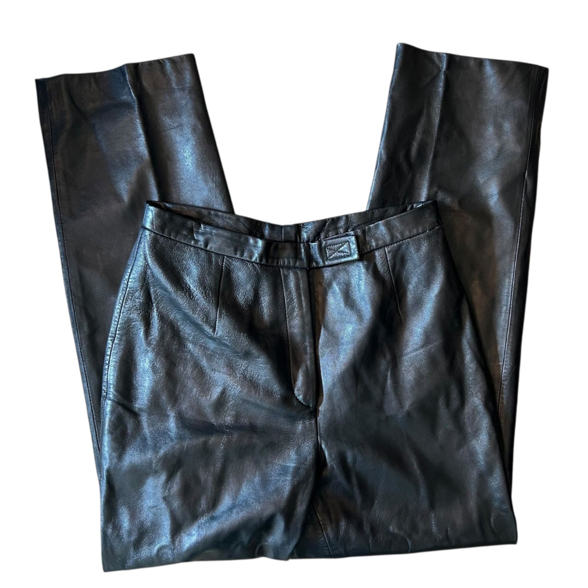 Vintage Vintage Jacqueline Ferrar Leather Straight Leg High Rise Edg Size 34" / US 12 / IT 48 - 1 Thumbnail