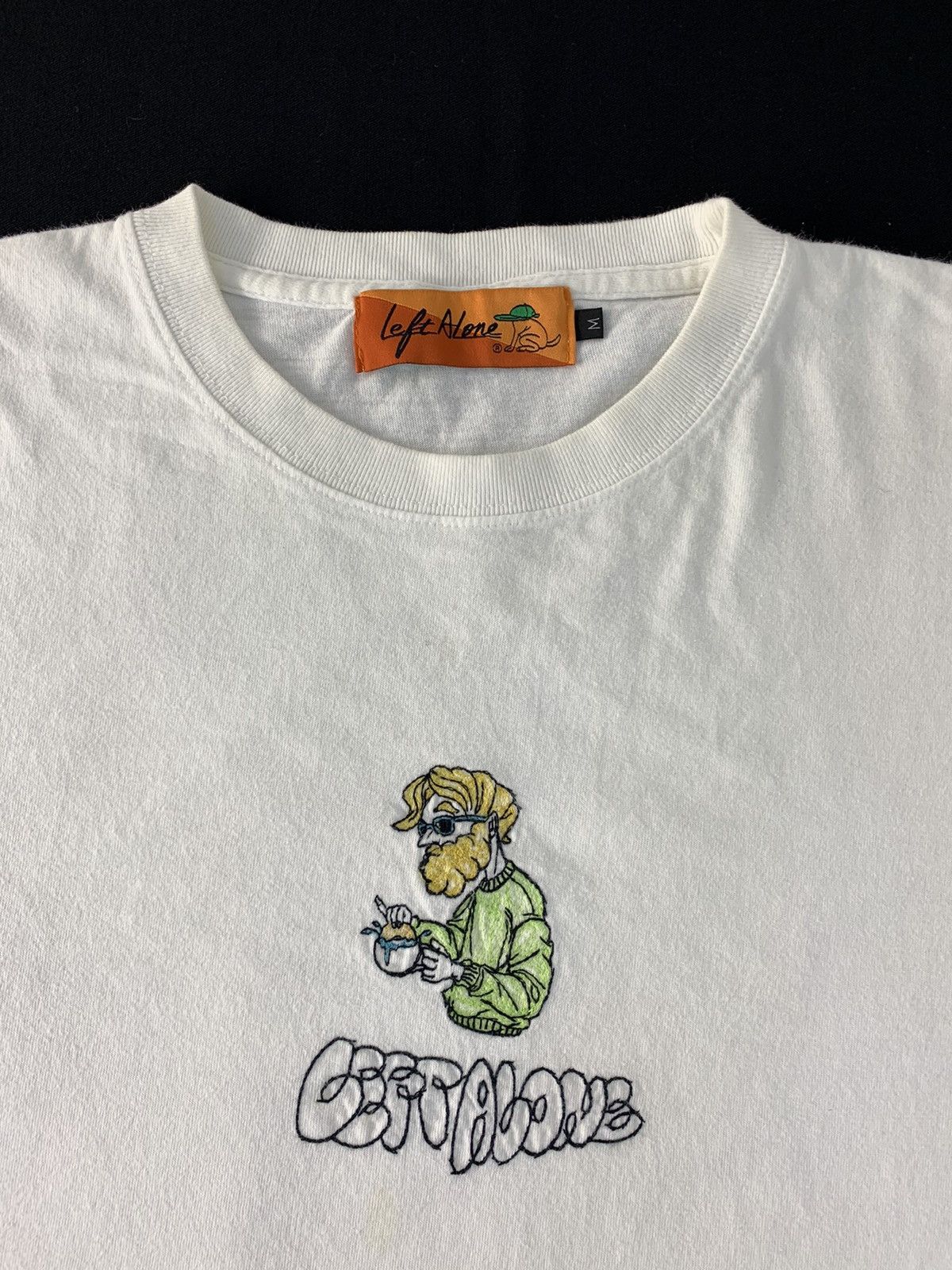 Japanese Brand Left Alone Embroidery Logo Side Tape Sleeve Donut Tee Size US M / EU 48-50 / 2 - 4 Thumbnail