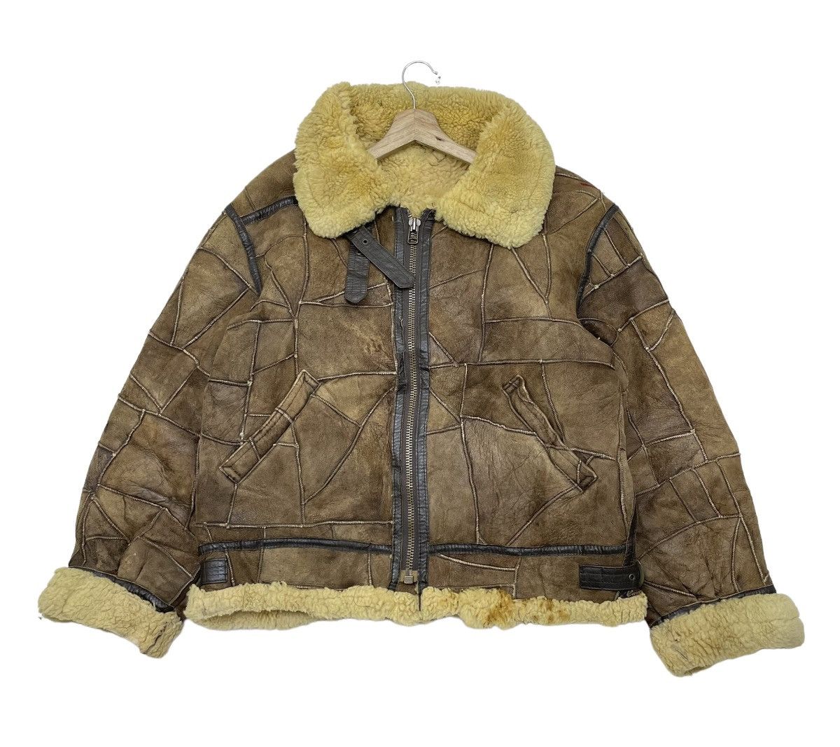 Aviator Nation 🔥Rare Vintage KNIGHT Shearling Pacthwork B3 Jacket Size US M / EU 48-50 / 2 - 1 Thumbnail