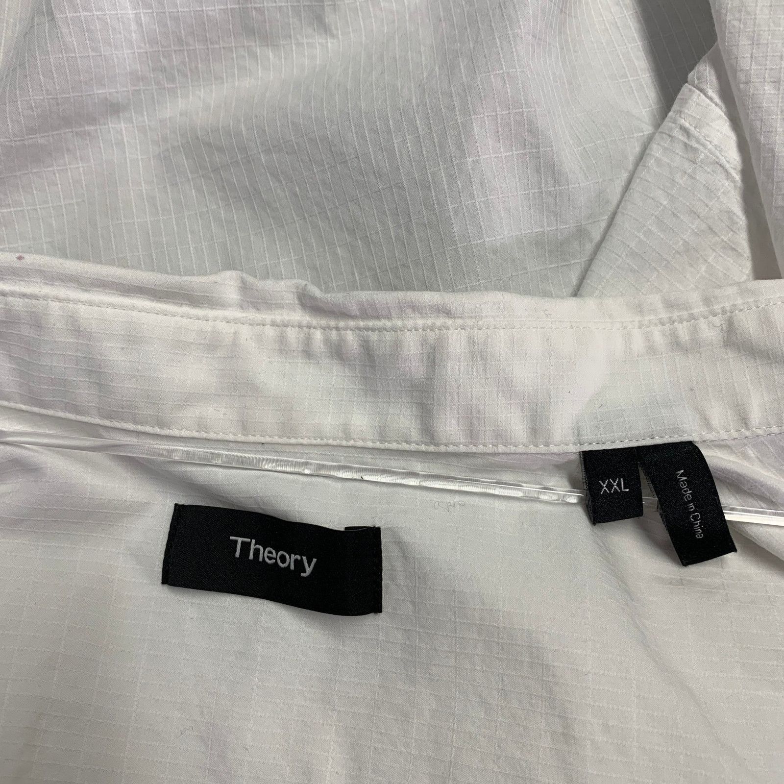 Theory Size XXL Irving White Cotton One Pocket Short Sleeve Shirt Size US XXL / EU 58 / 5 - 4 Thumbnail